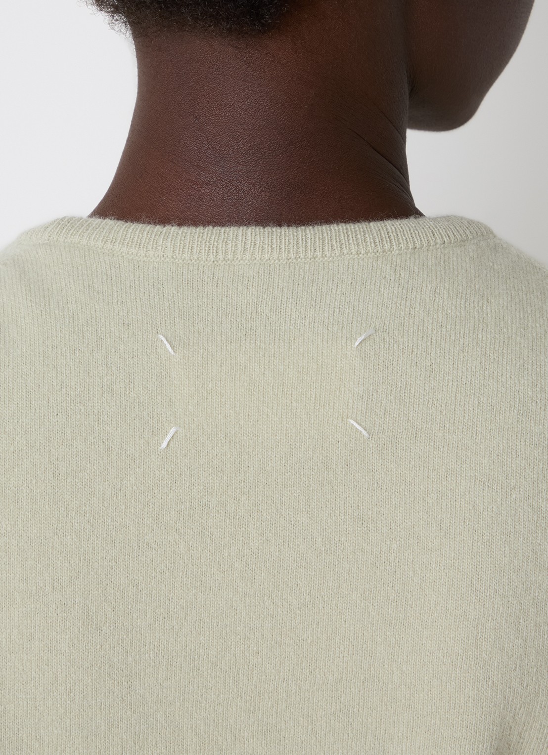 Maison Margiela Fijngebreide top van scheerwol - detail 2 lindegroen