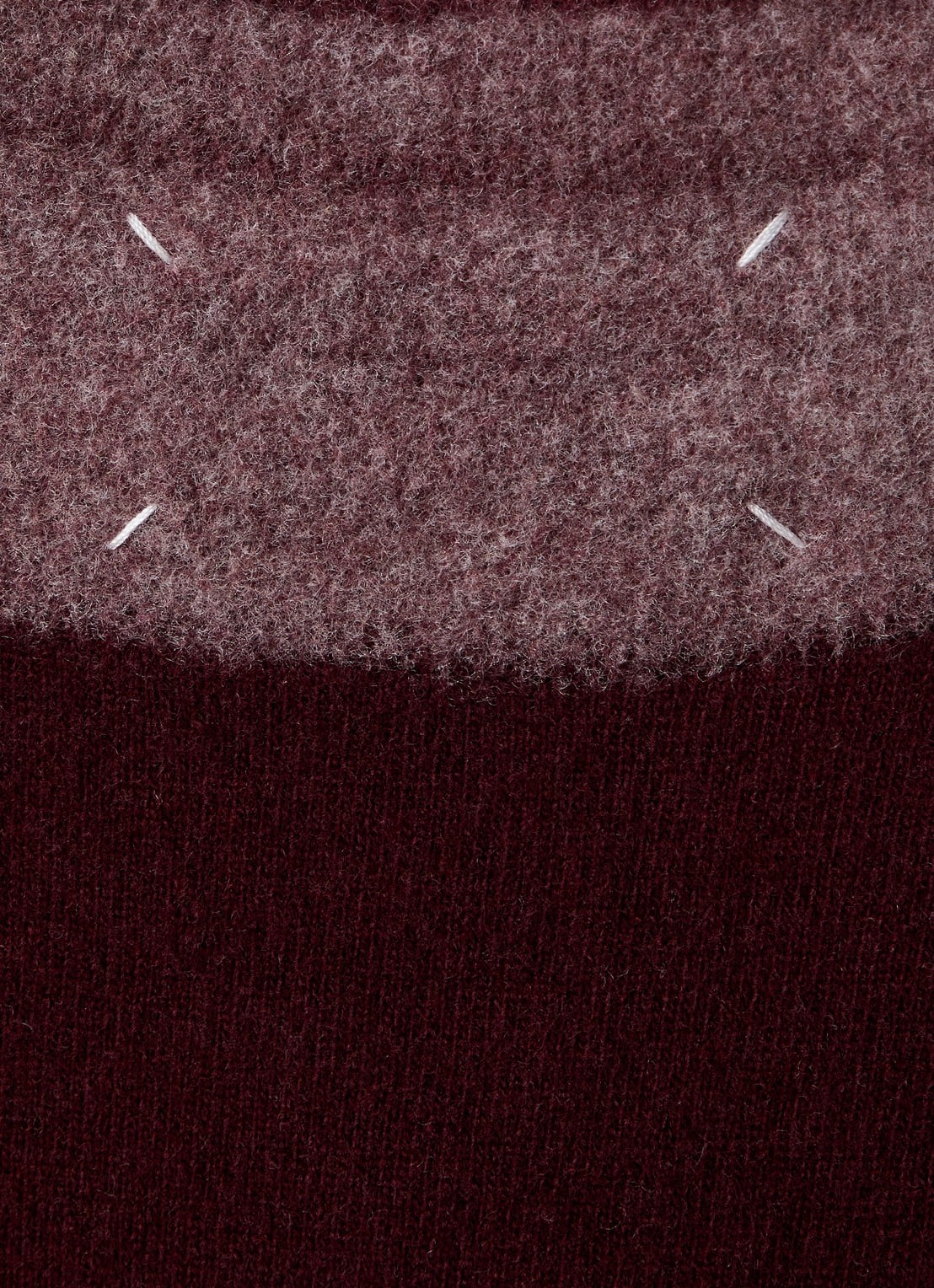 Maison Margiela Fijngebreide top van wol - detail 4 bordeauxrood