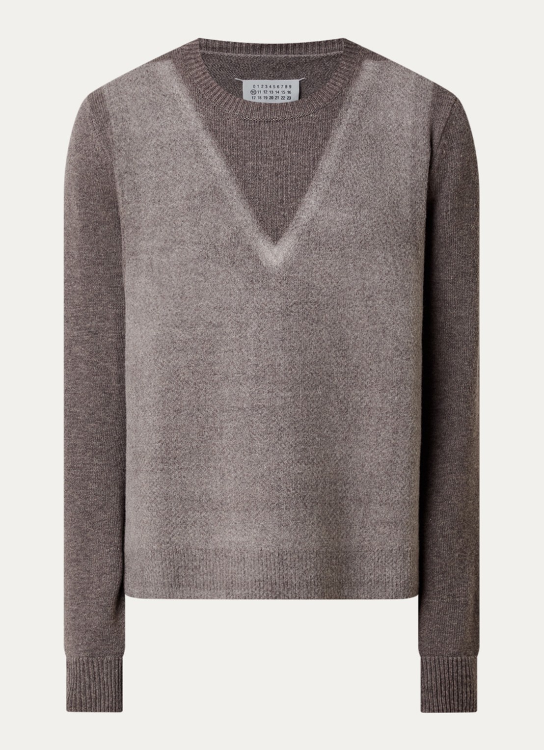 Maison Margiela Fijngebreide trui van wol met print - voorkant 3 grijs