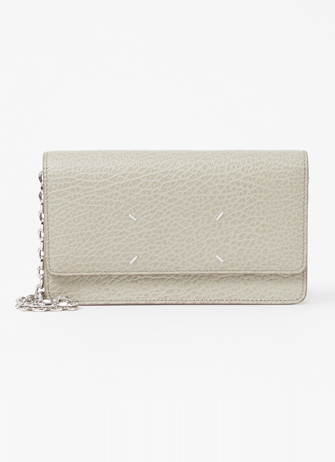 Maison Margiela Four Stitches portemonnee van kalfsleer - voorkant 2 khaki