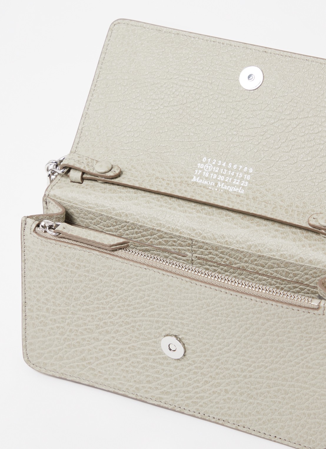 Maison Margiela Four Stitches portemonnee van kalfsleer - voorkant 3 khaki