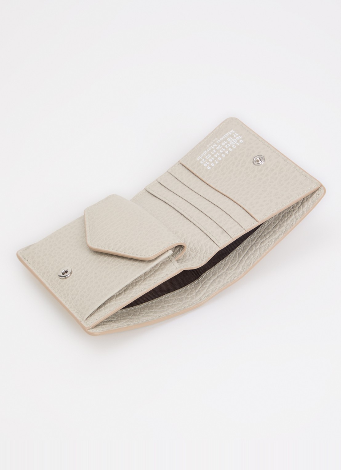 Maison Margiela Four Stitches portemonnee van kalfsleer - voorkant 3 lichtgrijs