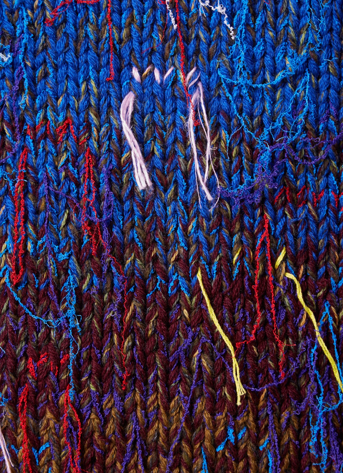 Maison Margiela Grofgebreide trui in wolblend met franjes - detail 4 rood
