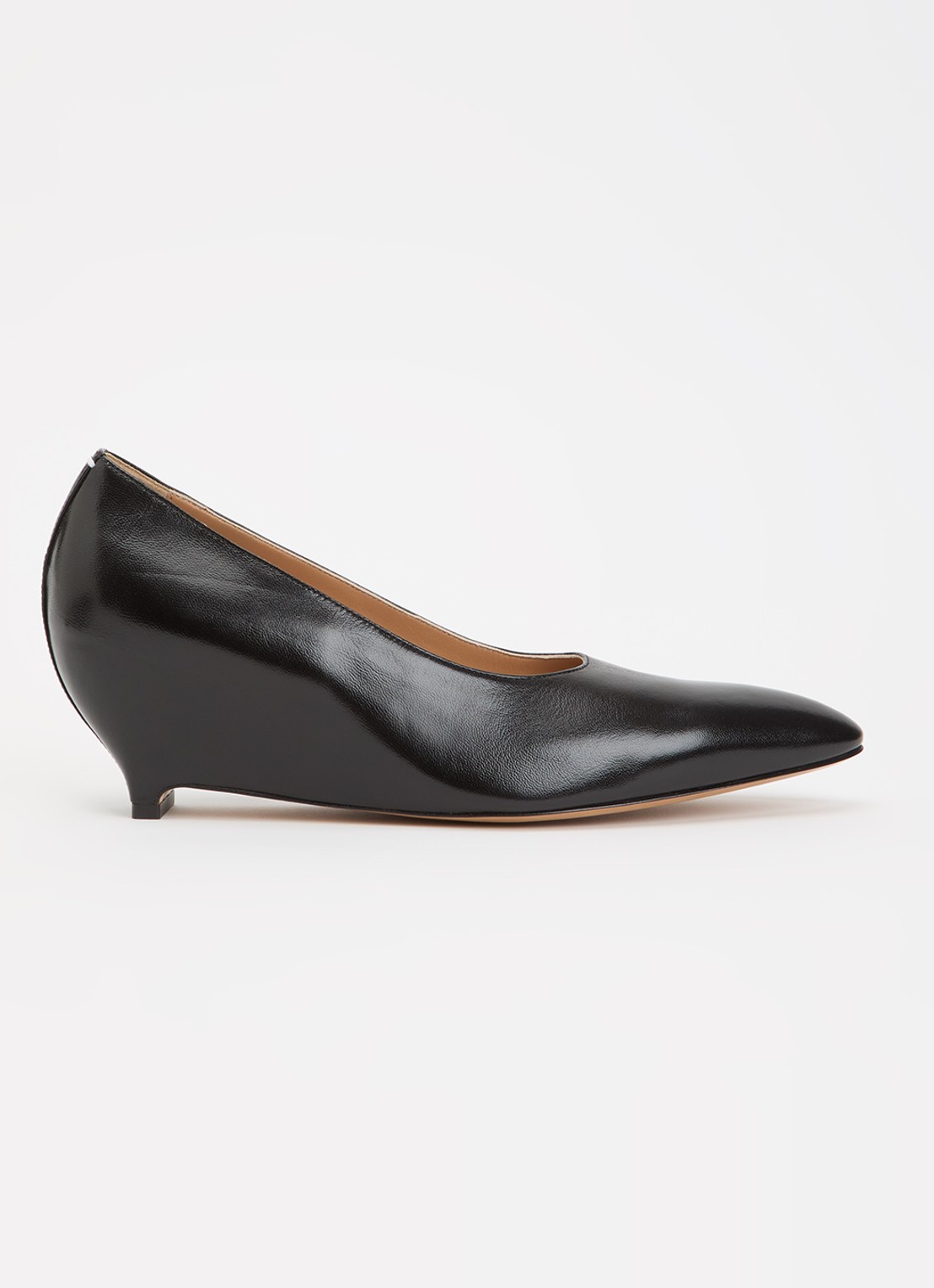 Maison Margiela Heel-Less pump van schapenleer - voorkant zwart