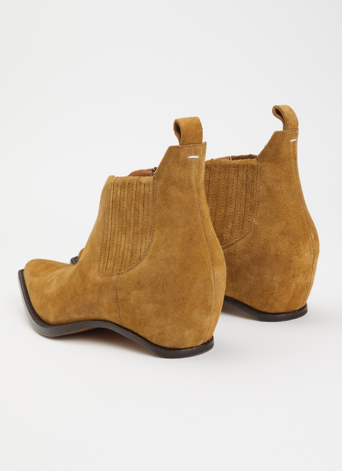 Maison Margiela Heel-Less Western chelsea boot van kalfssuède - achterkant mosgroen