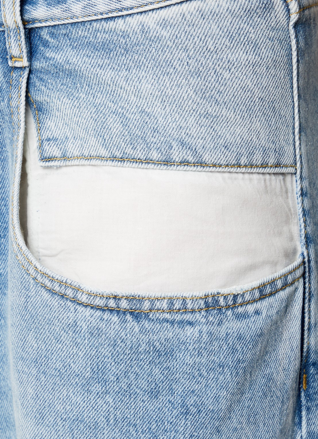 Maison Margiela High waist straight leg jeans met lichte wassing - detail 5 indigo