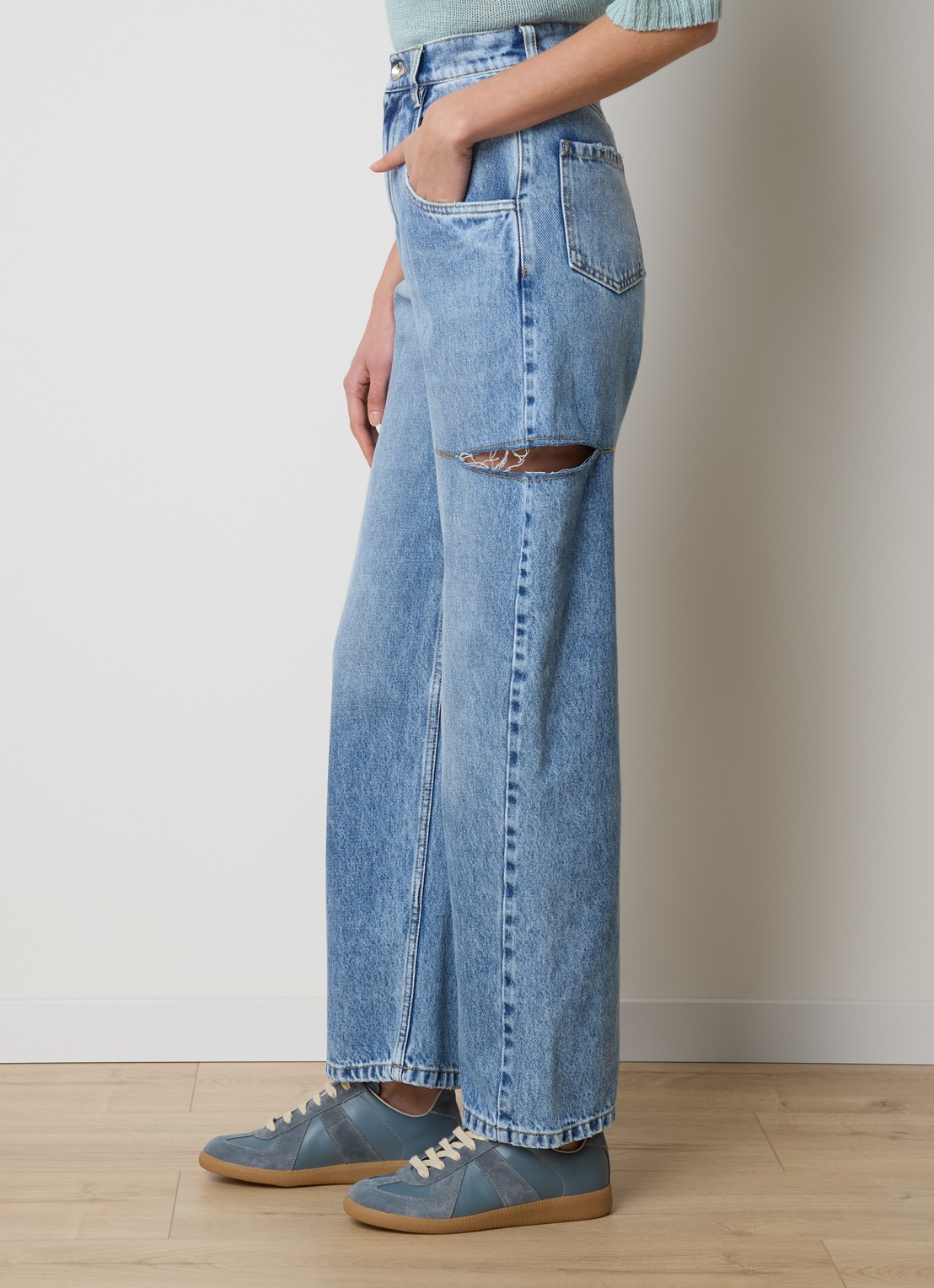 Maison Margiela High waist tapered jeans met steekzakken - detail 4 jeans