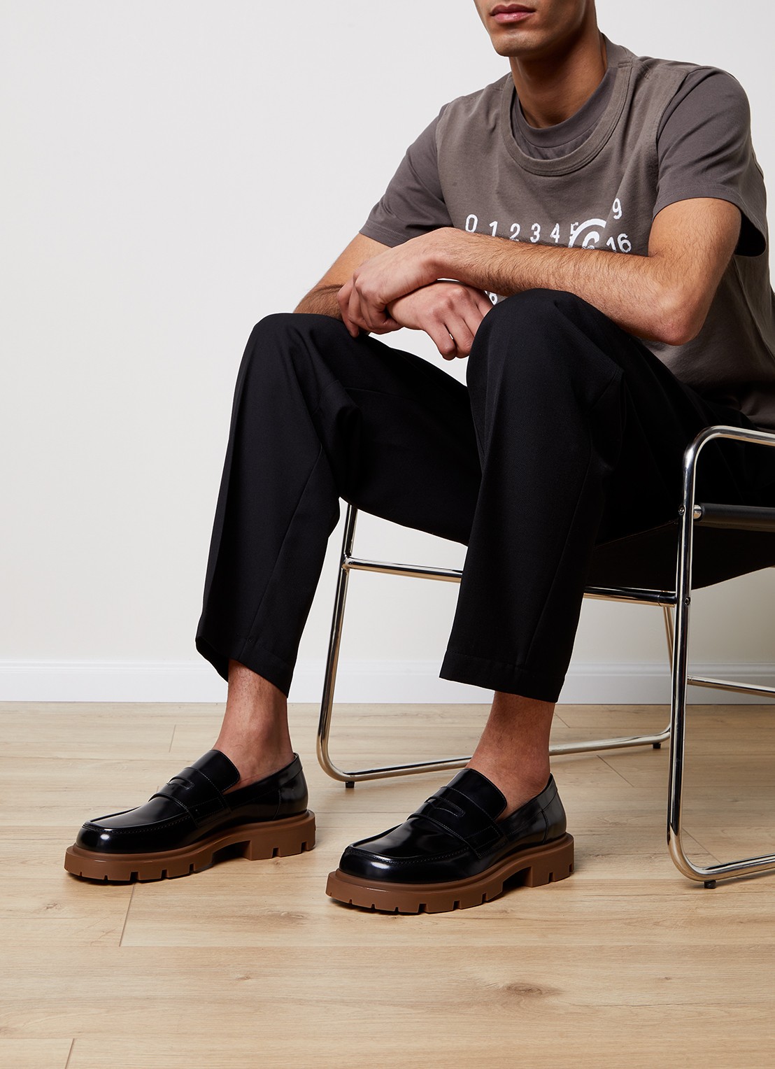 Maison Margiela Ivy loafers van kalfsleer - voorkant 2 zwart