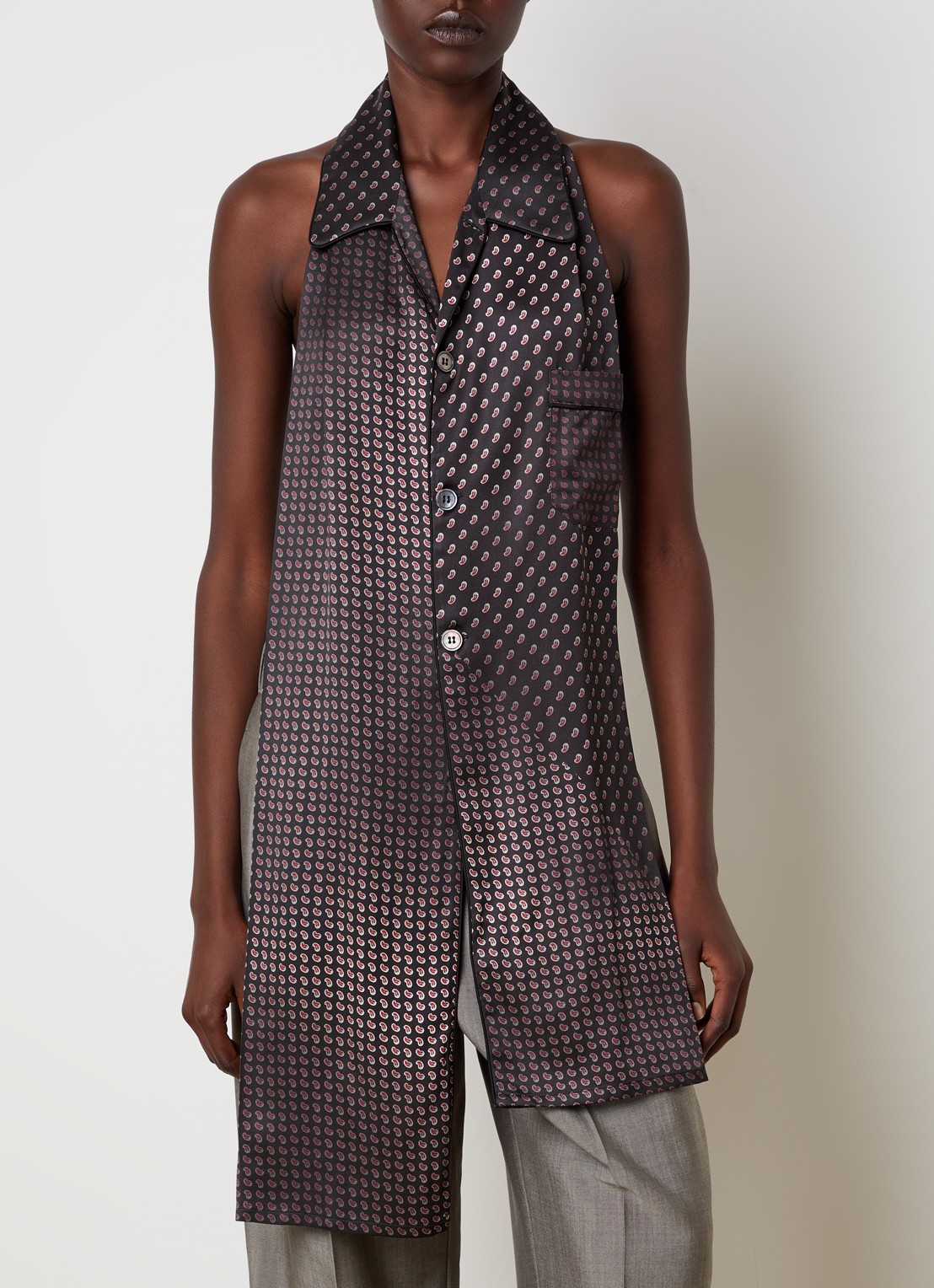 Maison Margiela Kraag met paisley dessin - detail zwart