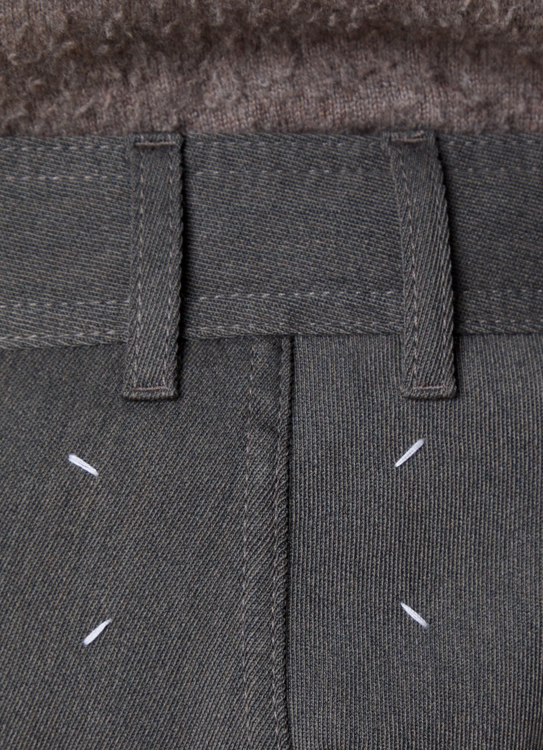 Maison Margiela Loose fit pantalon van wol met steekzakken - detail 6 grijs