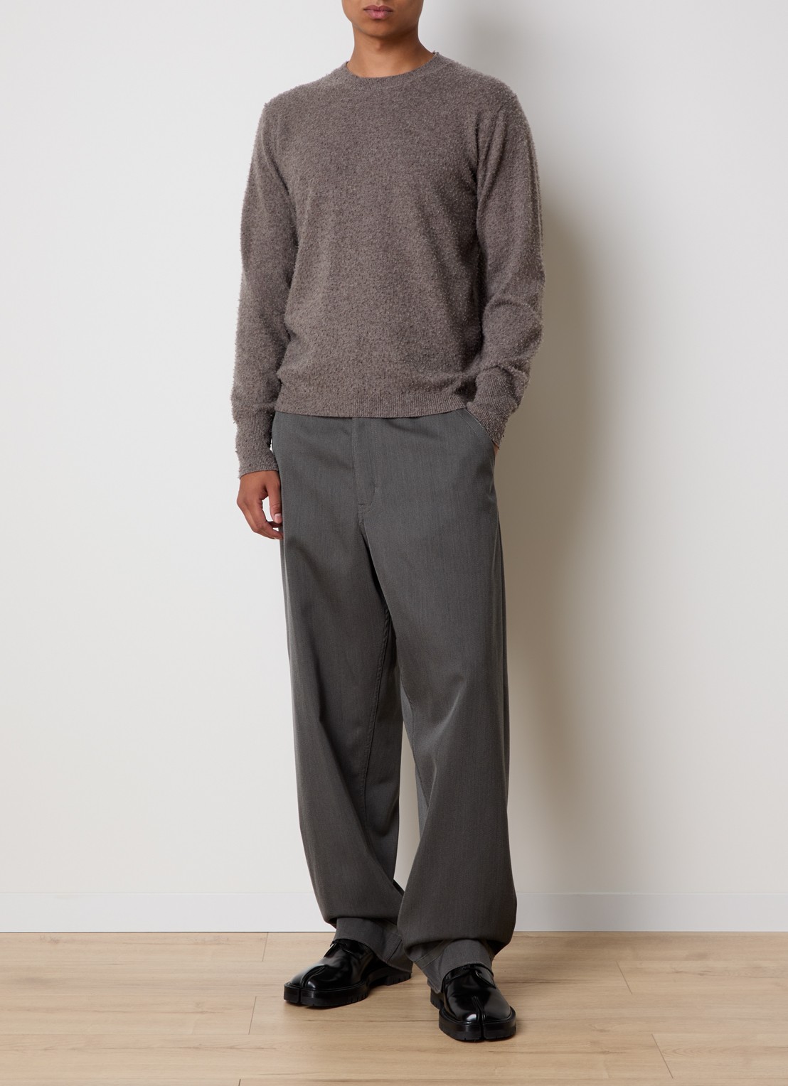 Maison Margiela Loose fit pantalon van wol met steekzakken - voorkant 3 grijs