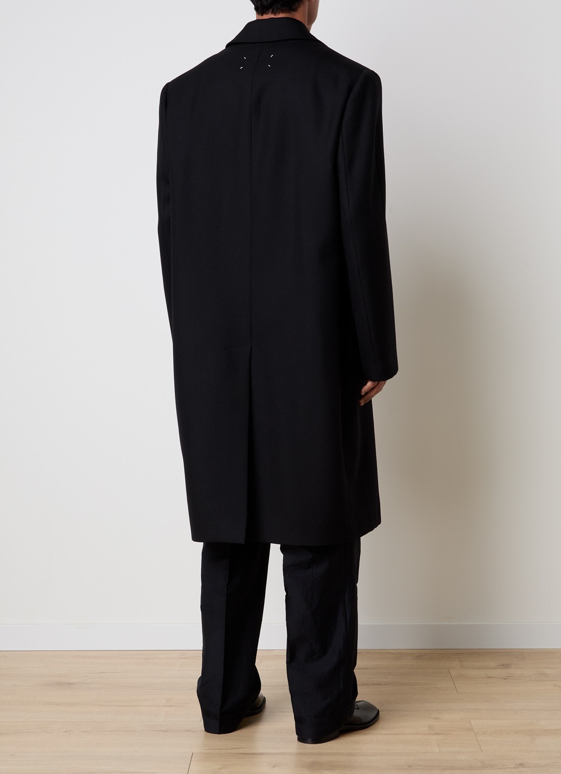 Maison Margiela Mantel van scheerwol - achterkant zwart