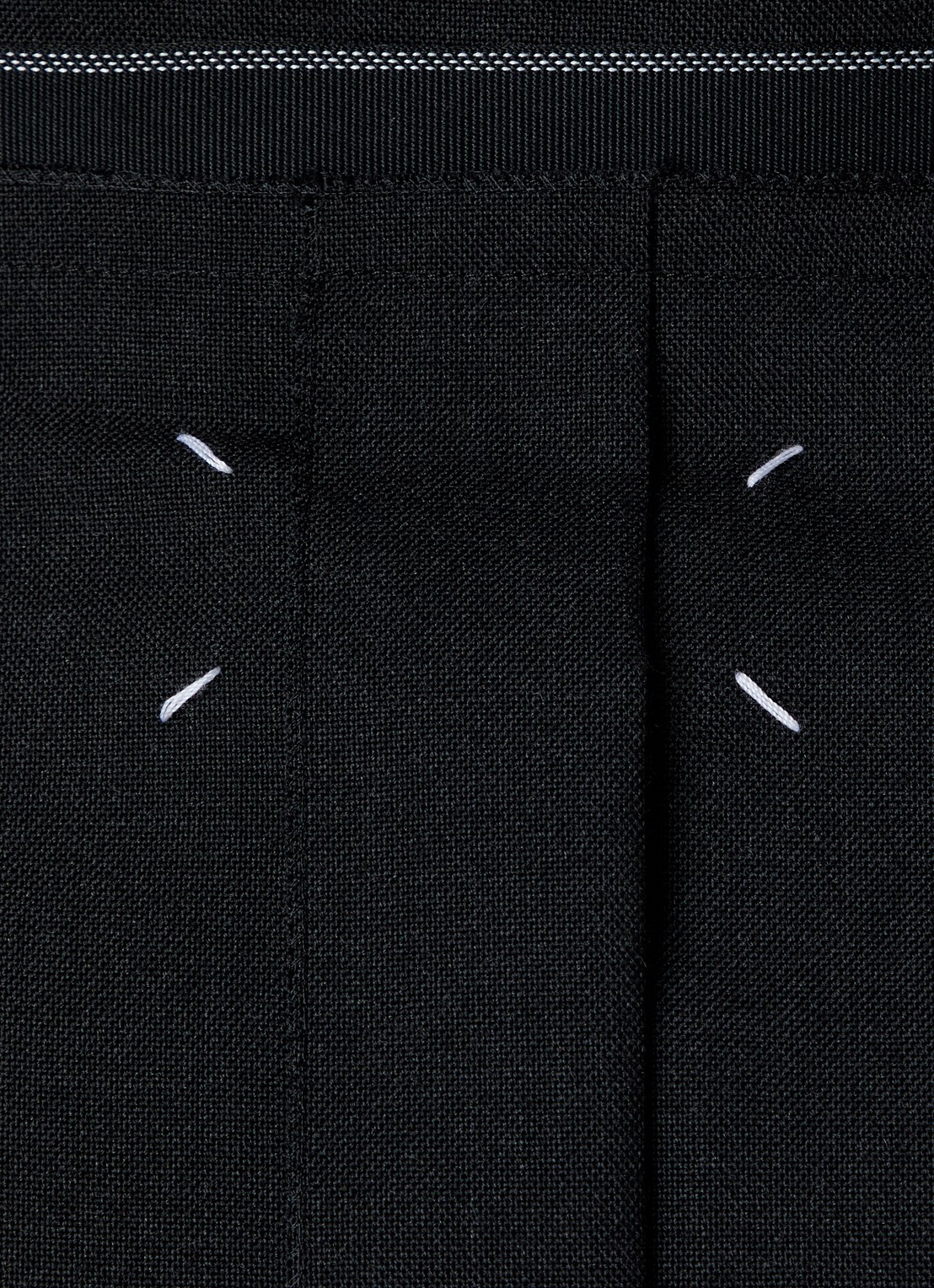 Maison Margiela Midi rok van wol - detail 4 zwart