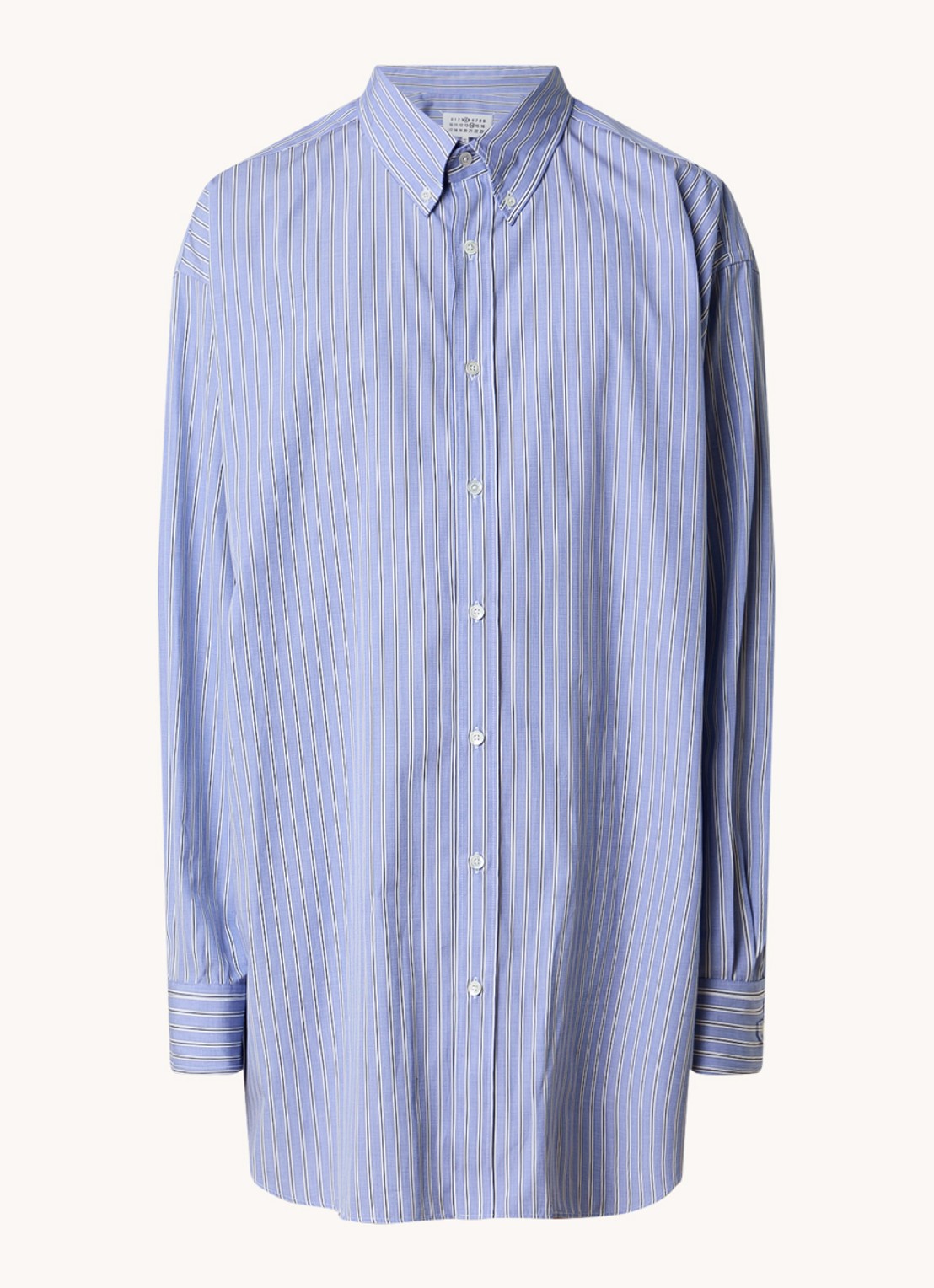Maison Margiela Oversized overhemd met streepprint - voorkant 3 blauw