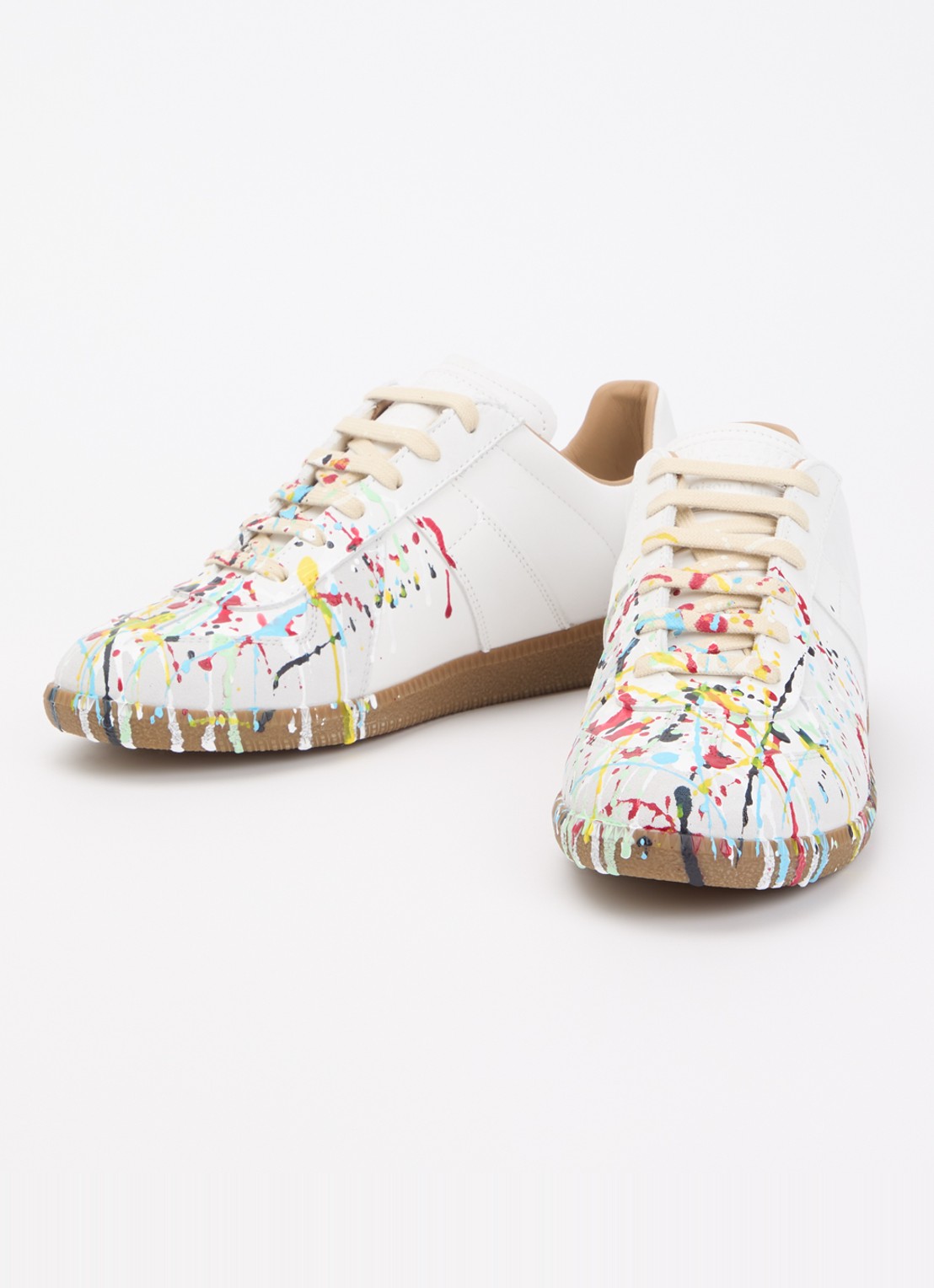 Maison Margiela Paint Replica sneaker van kalfsleer met details van kalfssuède - detail 3 wit