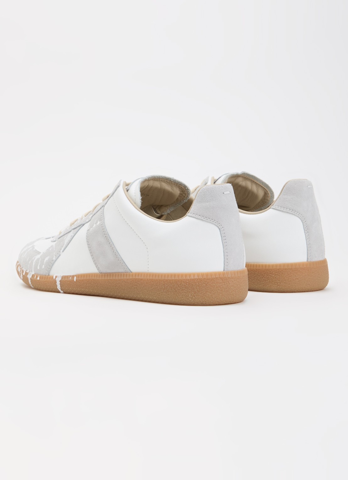 Maison Margiela Paint Replica sneaker van kalfsleer met details van kalfssuède - achterkant wit