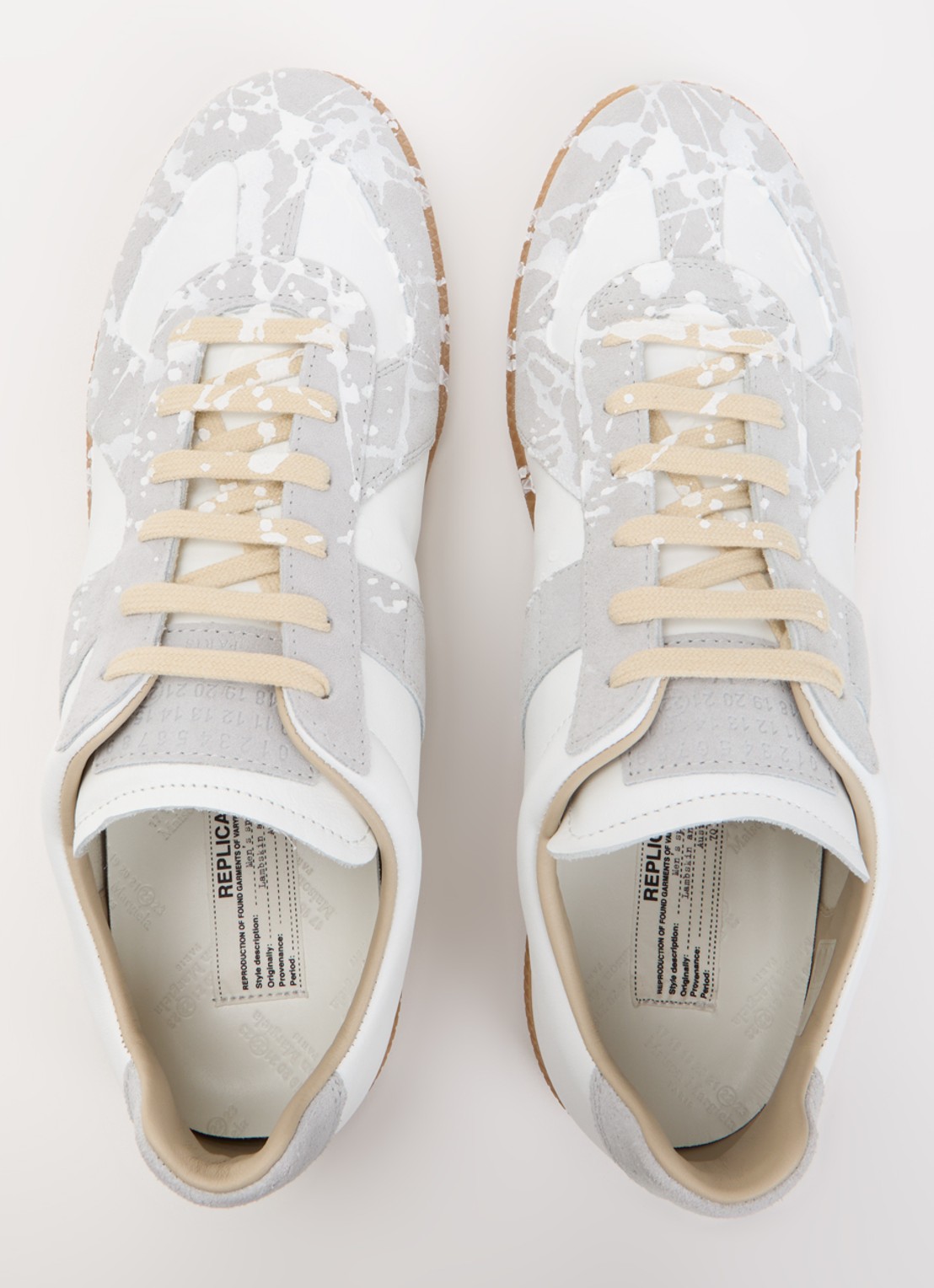 Maison Margiela Paint Replica sneaker van kalfsleer met details van kalfssuède - detail 3 wit