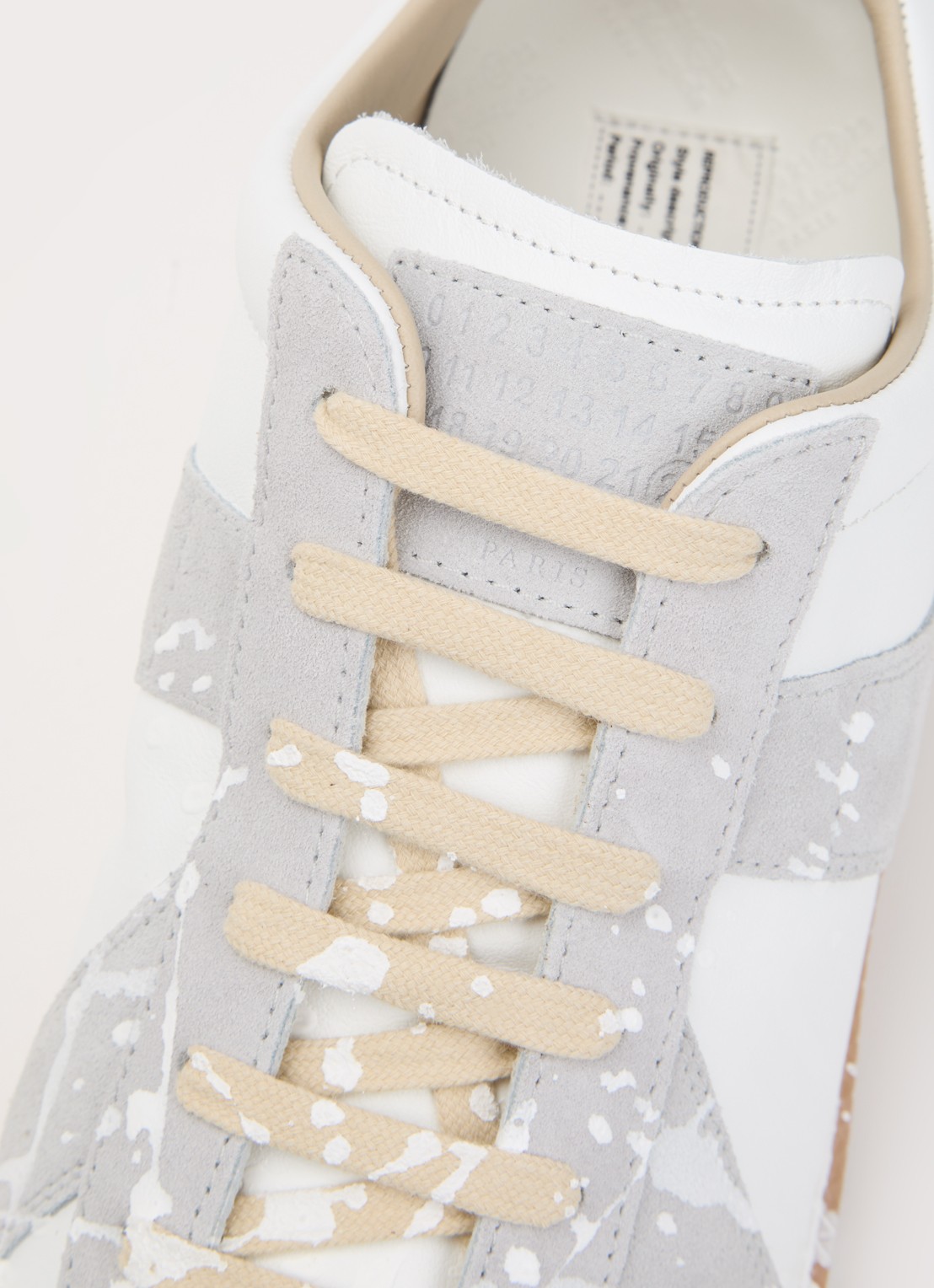 Maison Margiela Paint Replica sneaker van kalfsleer met details van kalfssuède - detail 5 wit