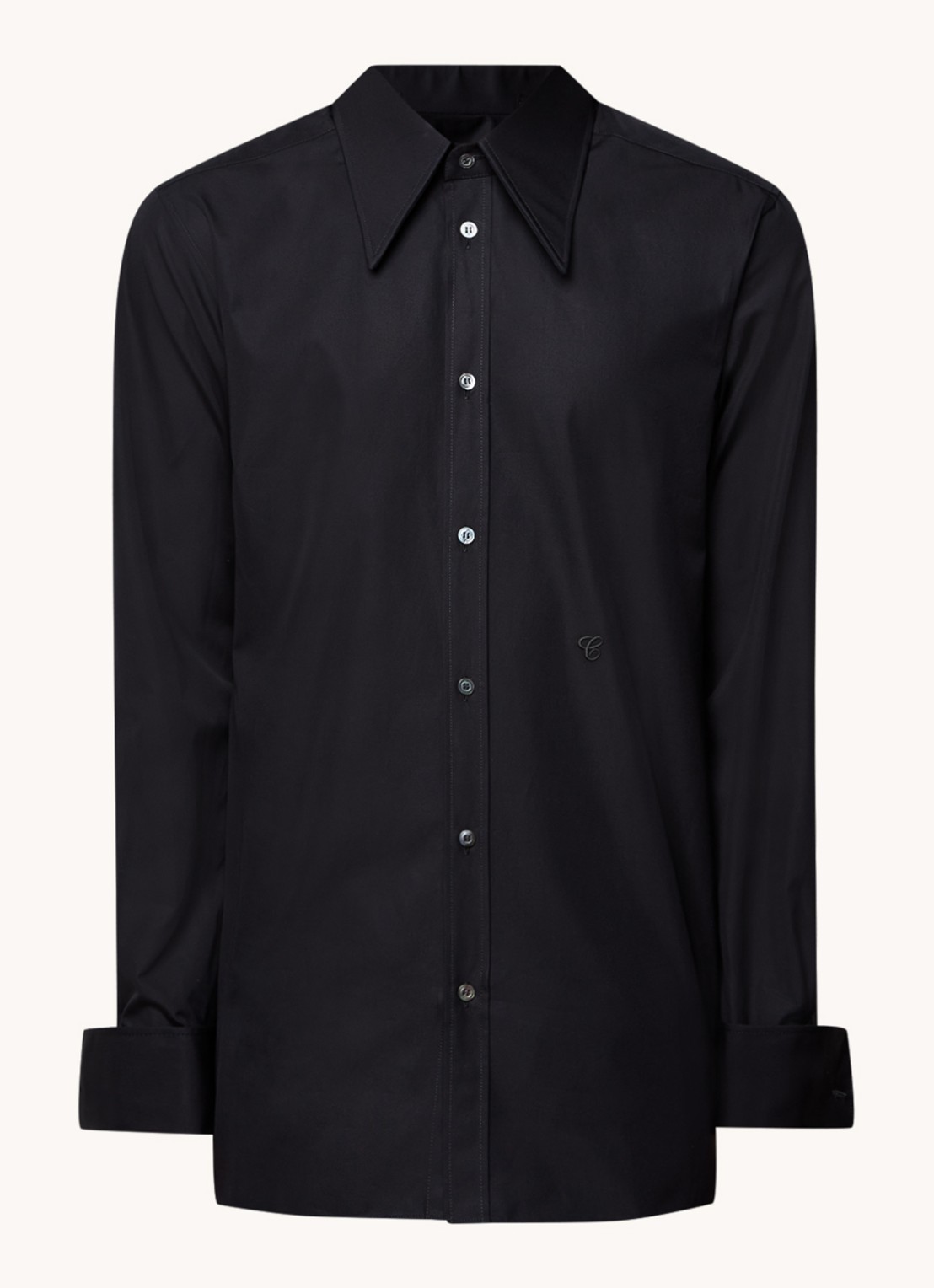 Maison Margiela Regular fit overhemd met dubbele manchet - voorkant 3 zwart