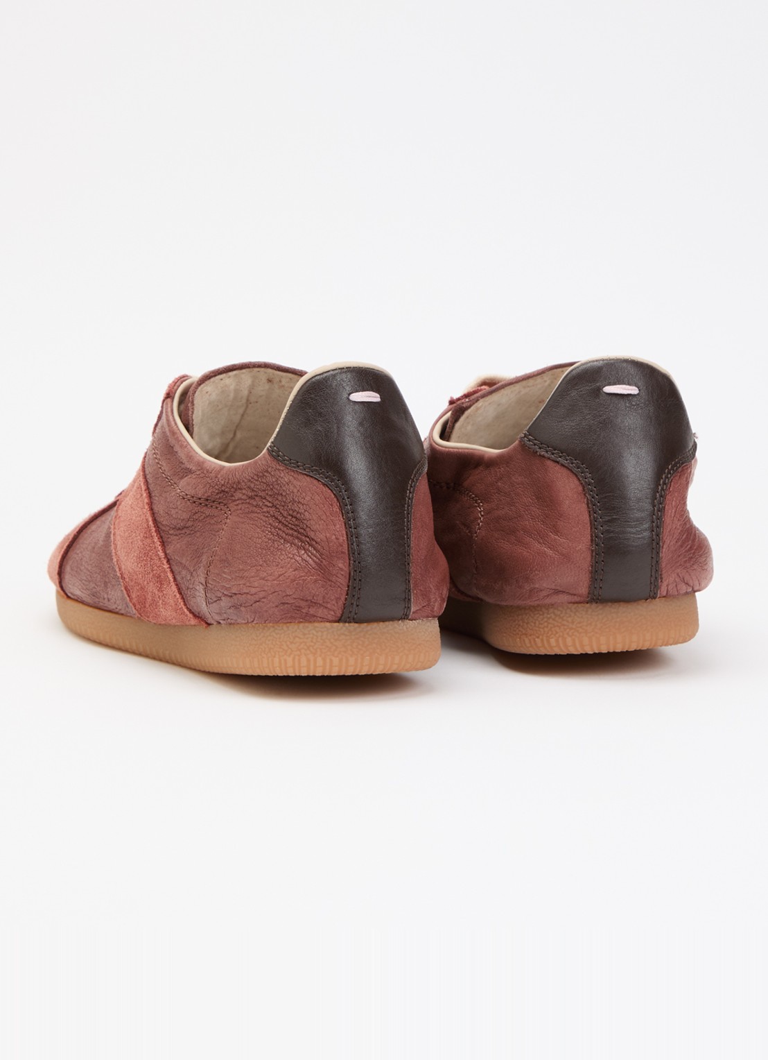 Maison Margiela Replica 6 sneaker met suède details - achterkant 6 roestbruin