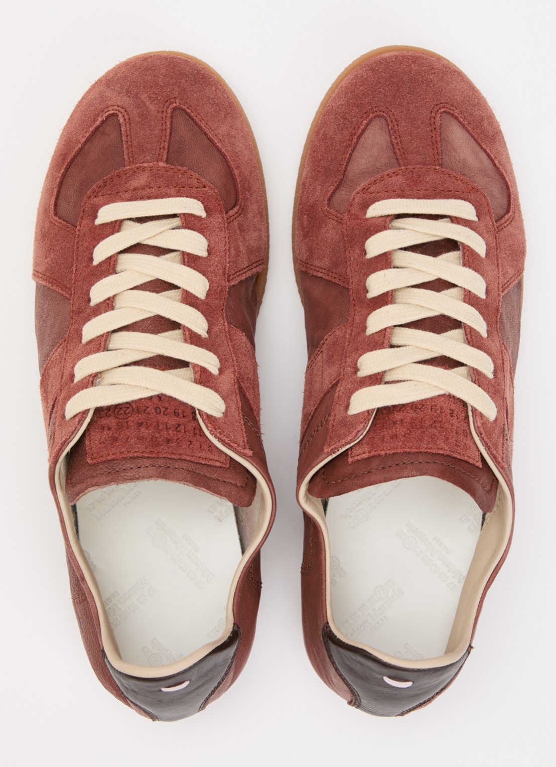 Maison Margiela Replica 6 sneaker met suède details - detail 3 roestbruin
