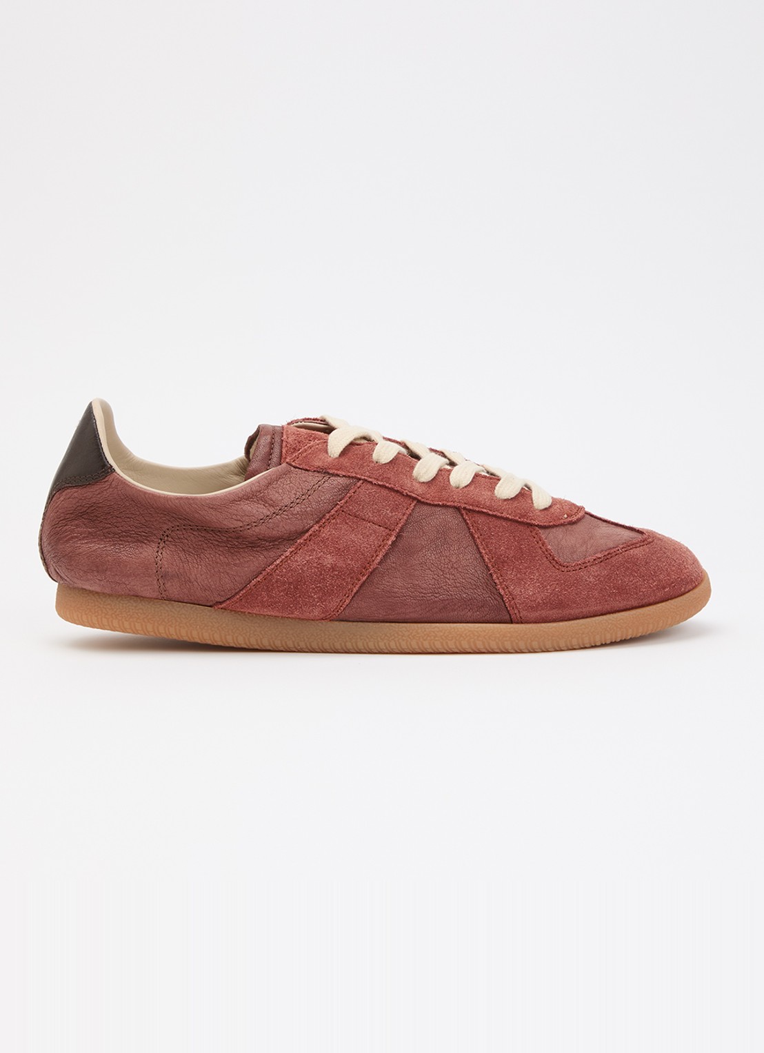 Maison Margiela Replica 6 sneaker met suède details - voorkant roestbruin