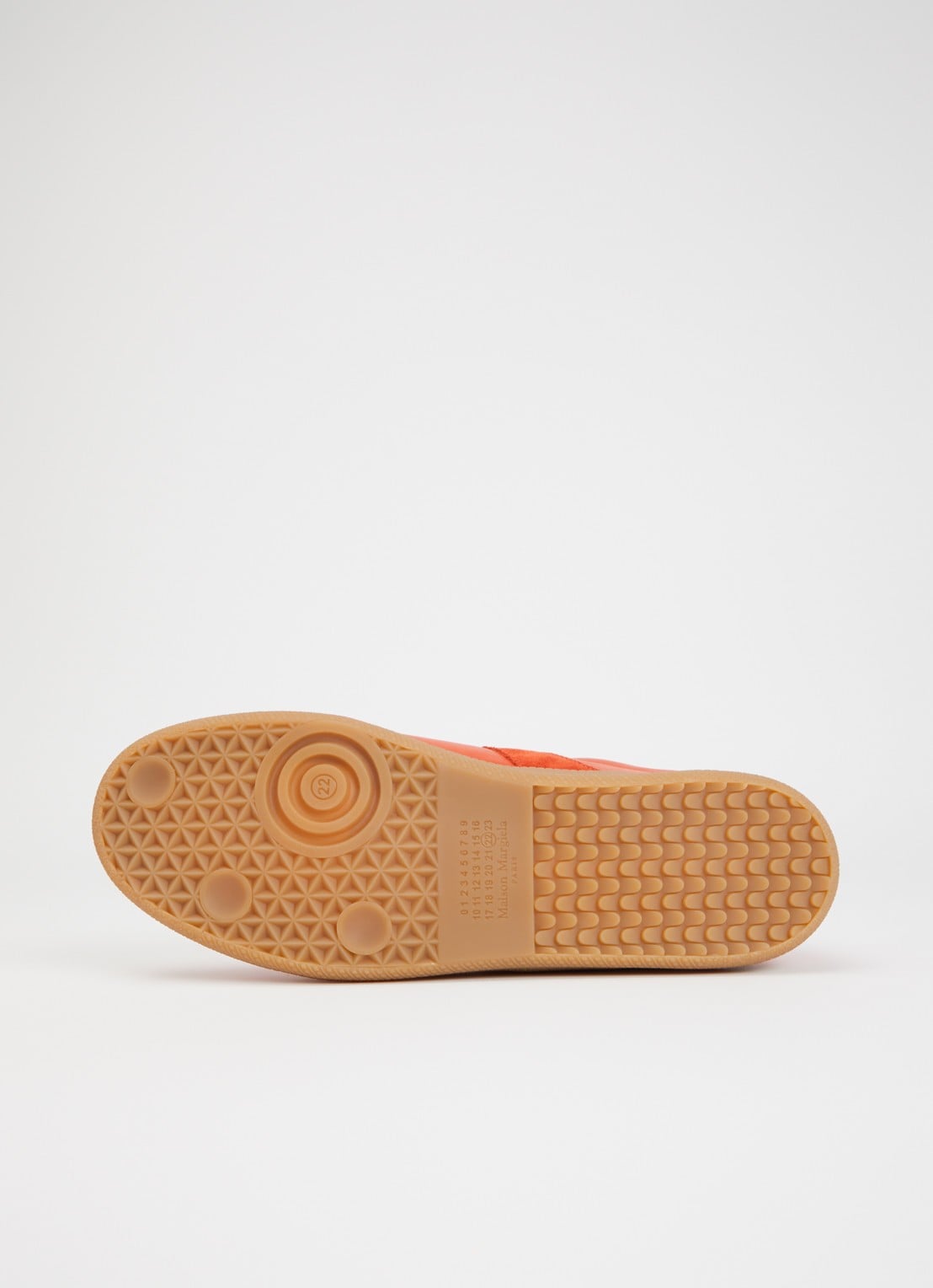 Maison Margiela Replica sneaker van kalfsleer met details van kalfssuède - detail 5 oranjerood