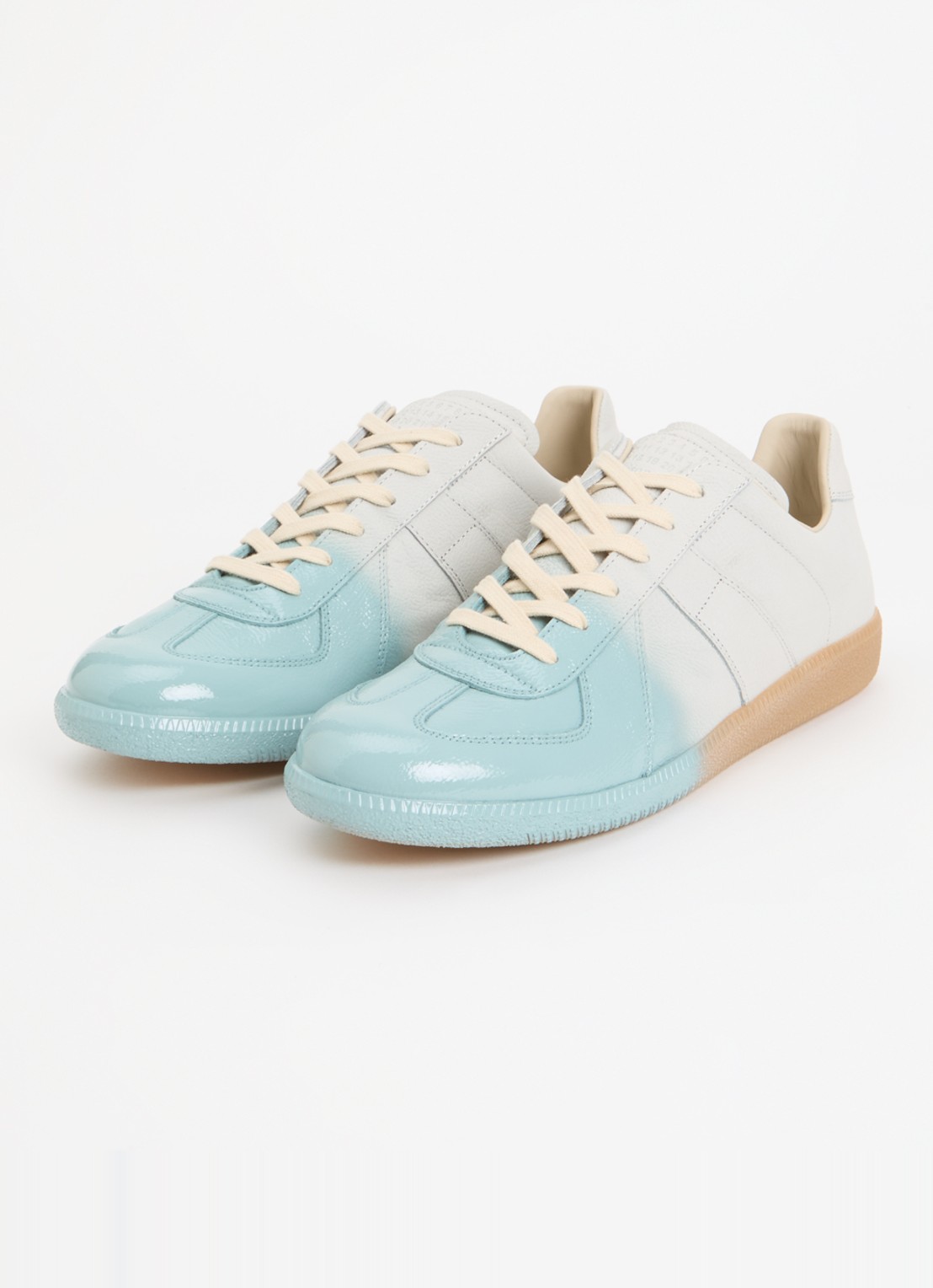 Maison Margiela Replica sneaker van kalfsleer - detail 3 turquoise