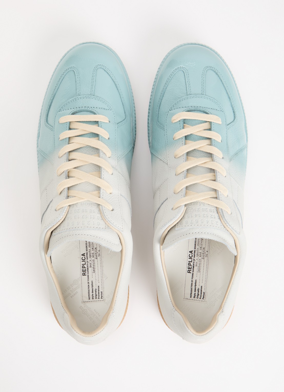 Maison Margiela Replica sneaker van kalfsleer - detail 4 turquoise