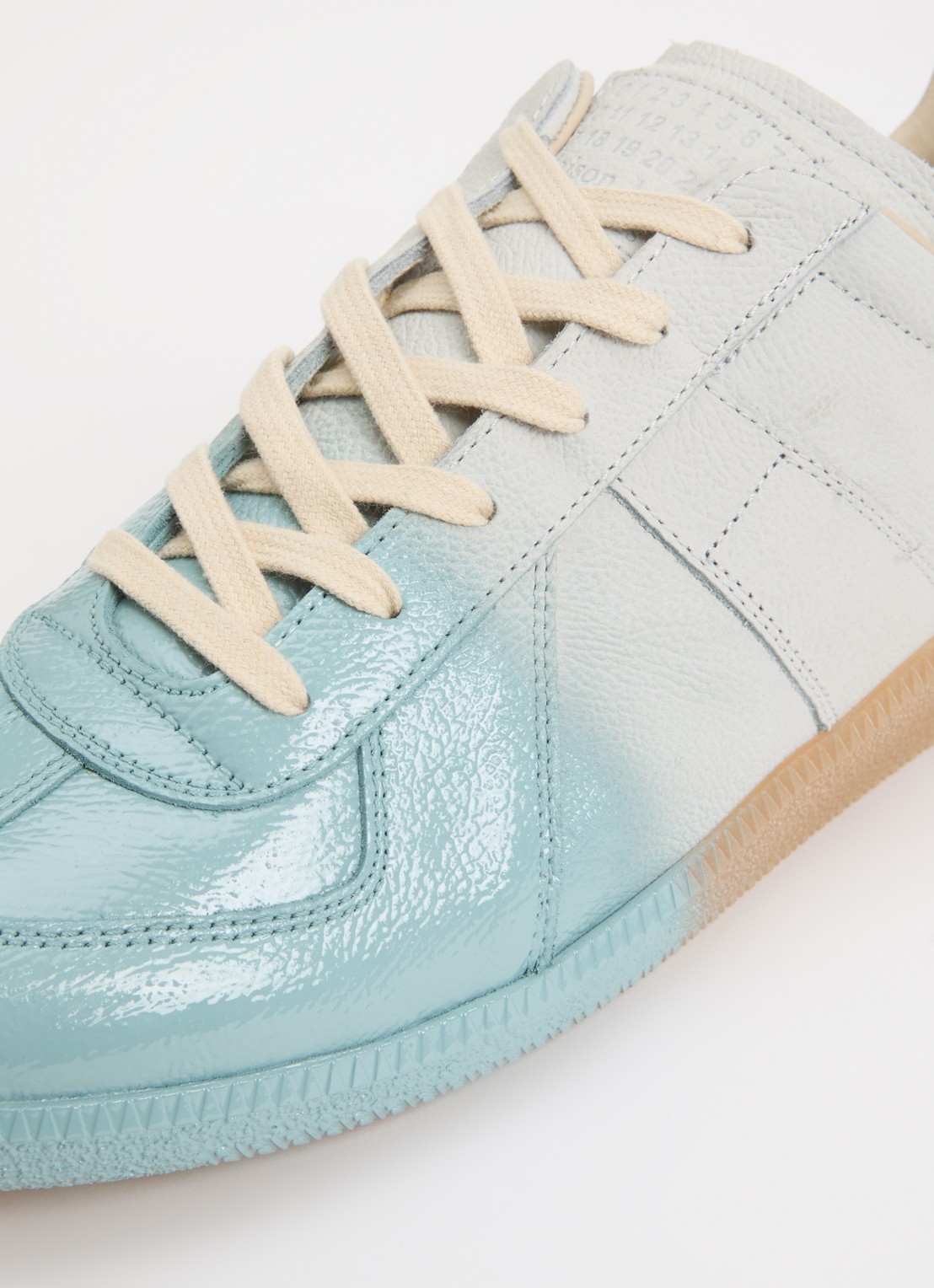 Maison Margiela Replica sneaker van kalfsleer - detail 6 turquoise