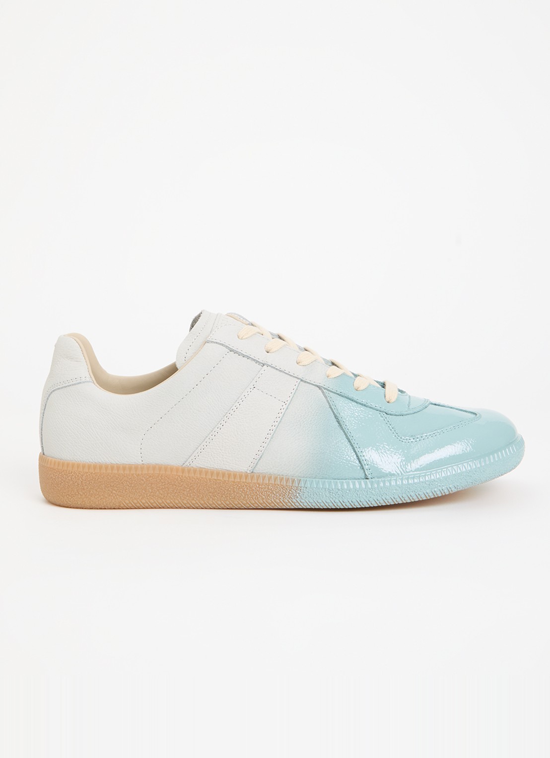 Maison Margiela Replica sneaker van kalfsleer - voorkant 2 turquoise