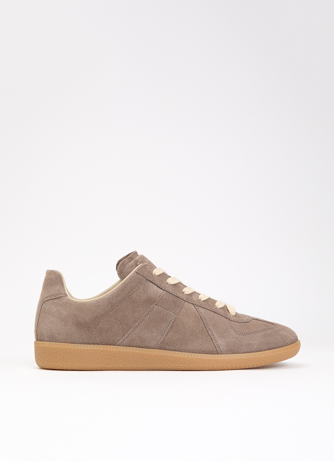 Maison Margiela Replica sneaker van kalfssuède - voorkant 6 taupe