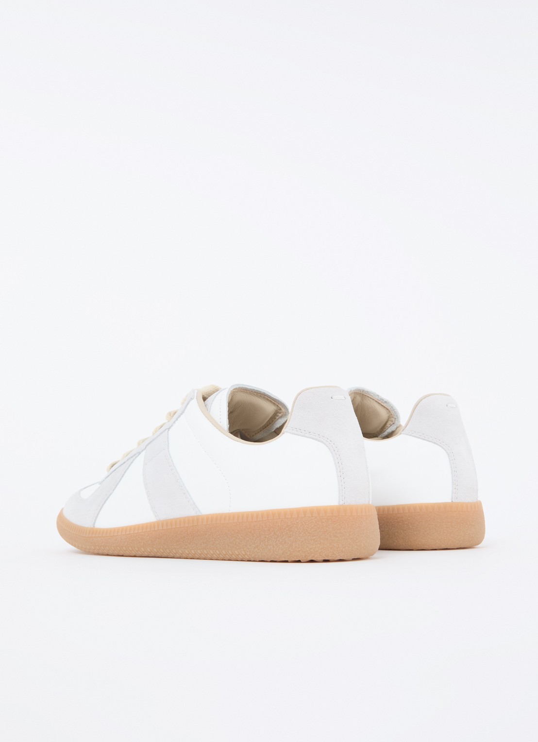Maison Margiela Replica sneaker van lamsleer met kalfssuède details - achterkant 6 wit