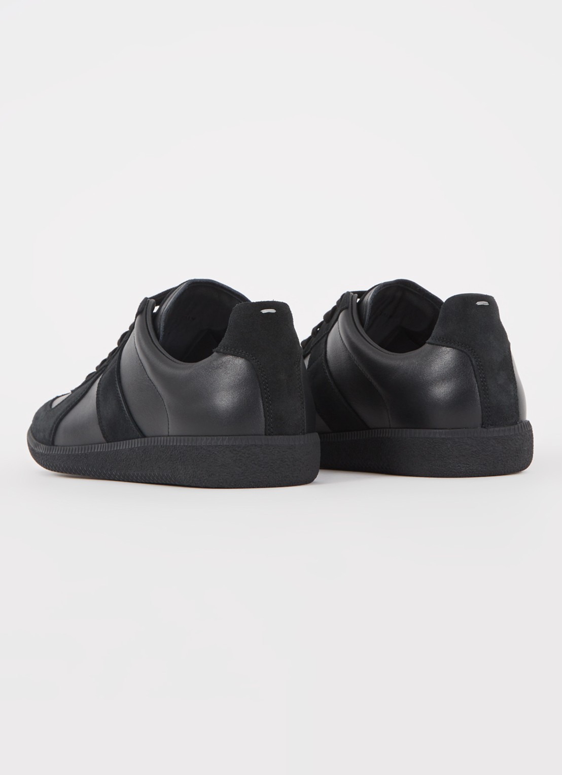 Maison Margiela Replica sneaker van lamsleer met suède details - achterkant 5 zwart