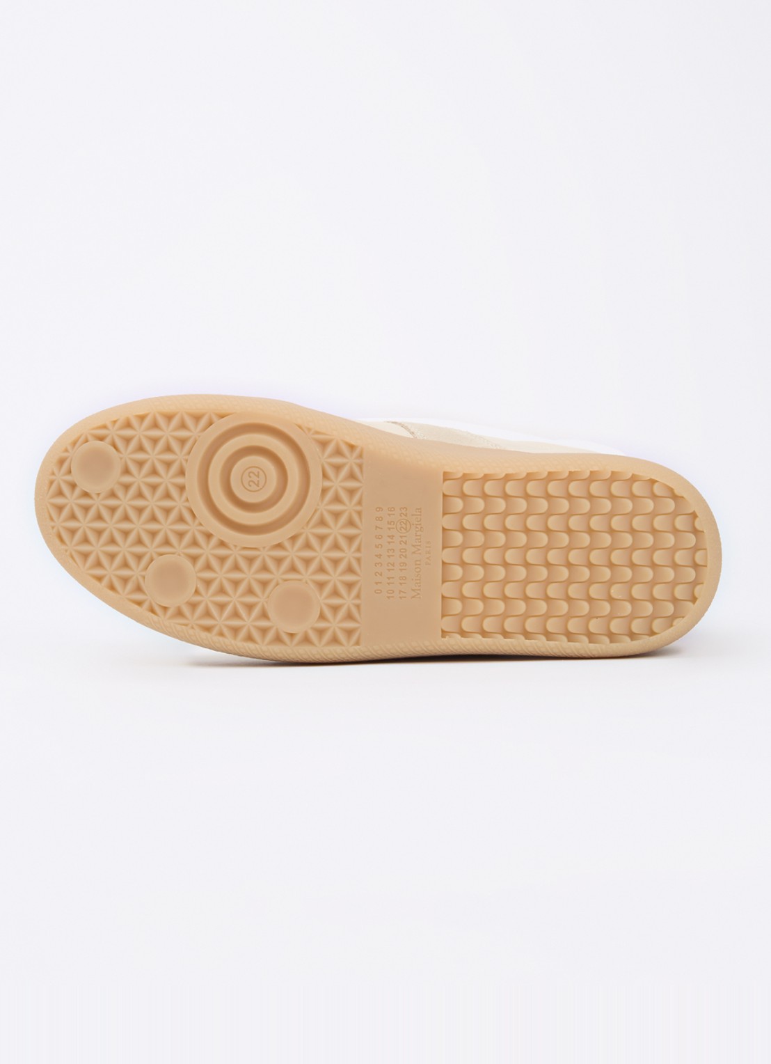 Maison Margiela Replica Wedge sneaker van kalfsleer met kalfssuède details - detail 4 beige