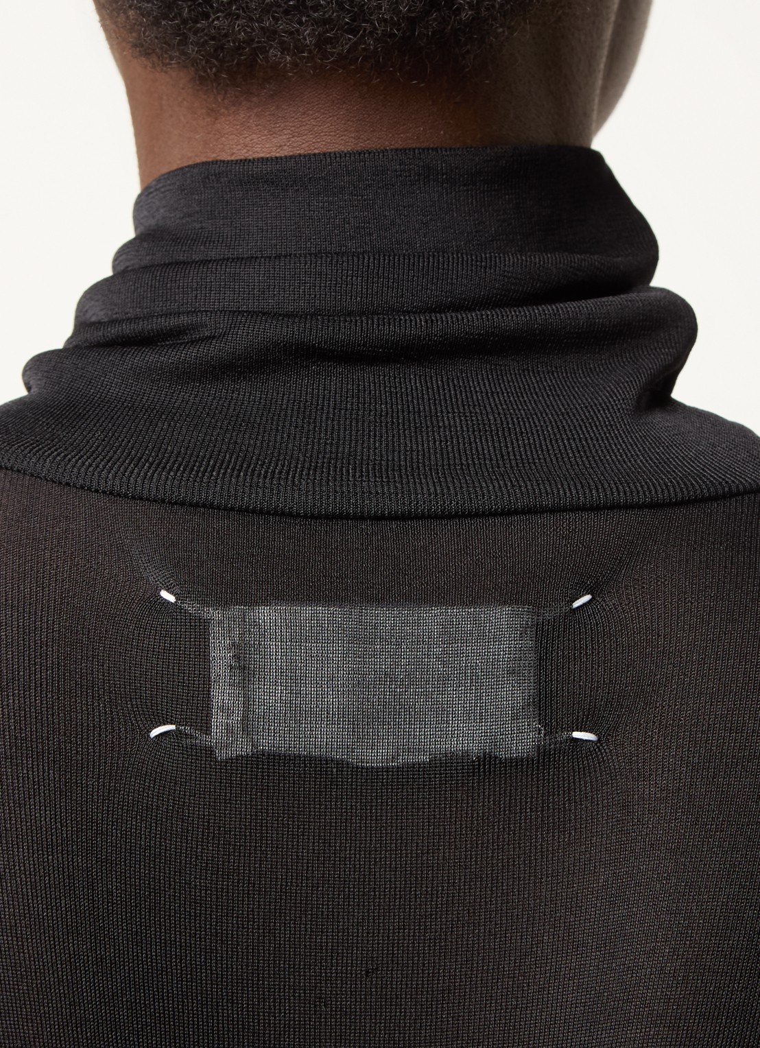 Maison Margiela Semi-transparante body met col - detail 2 zwart