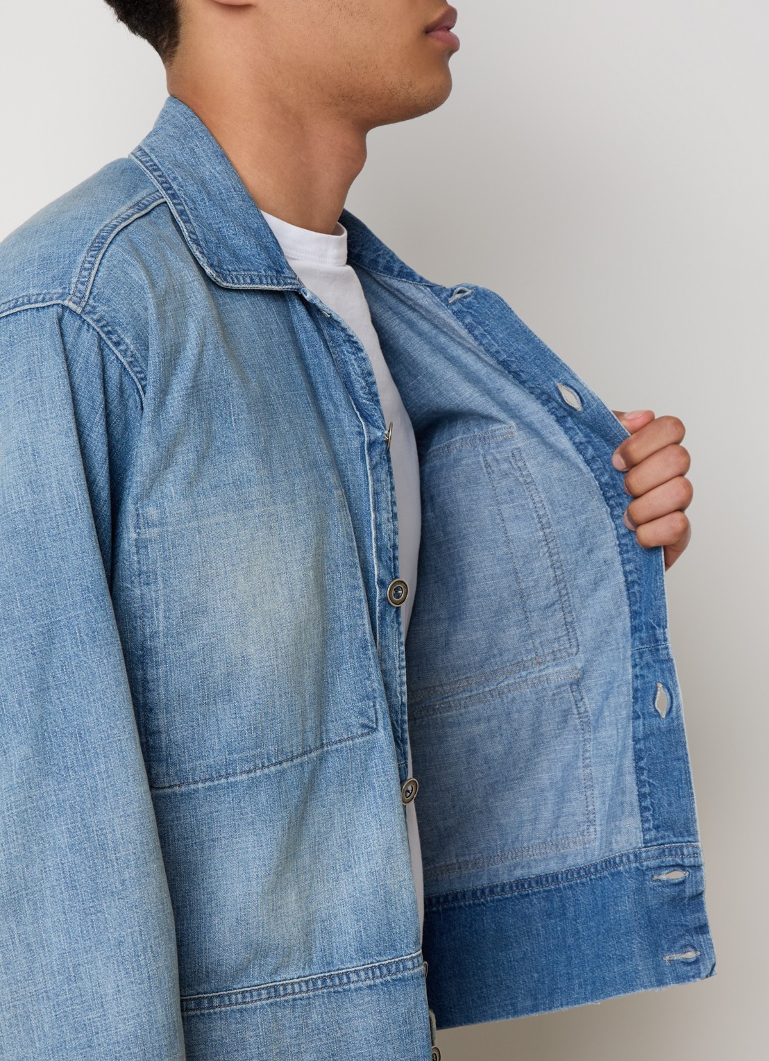 Maison Margiela Spijkerjas met klepzakken - detail 4 indigo