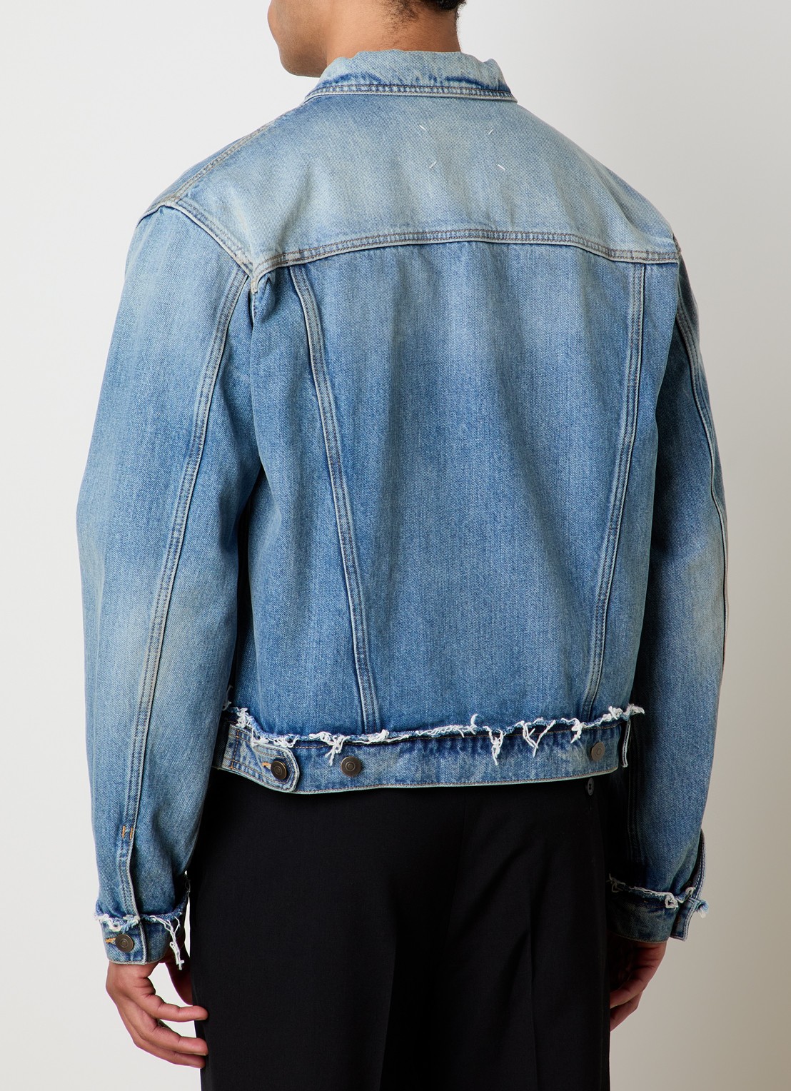 Maison Margiela Spijkerjas met verwassen afwerking - achterkant 4 indigo