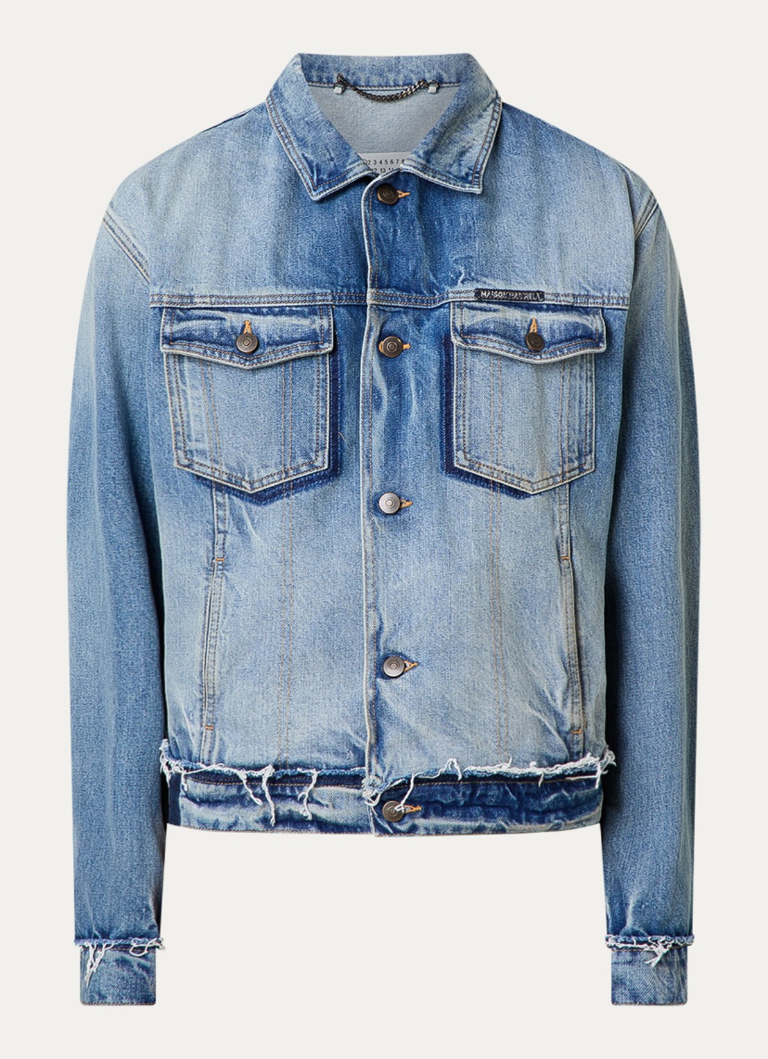 Maison Margiela Spijkerjas met verwassen afwerking - voorkant 5 indigo