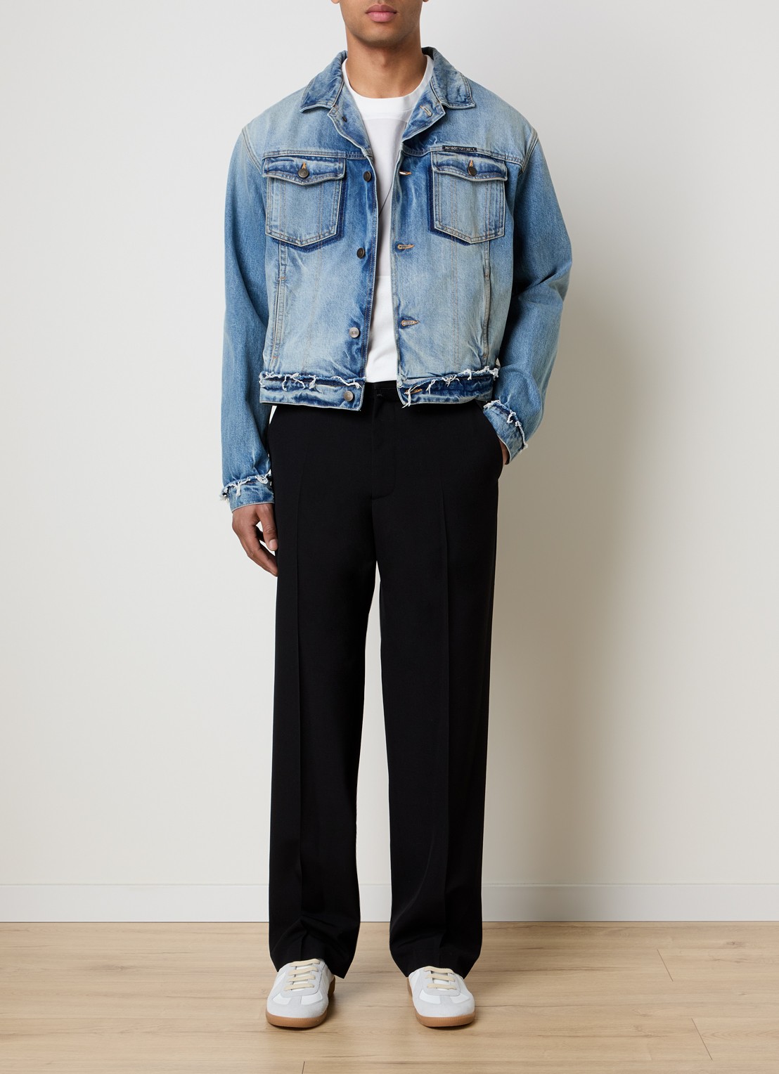 Maison Margiela Spijkerjas met verwassen afwerking - voorkant 6 indigo