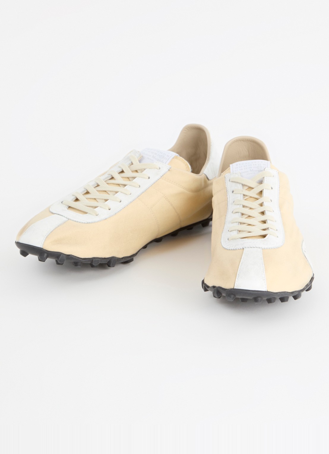 Maison Margiela Sprinters sneaker met kalfsleren details - detail ivoor