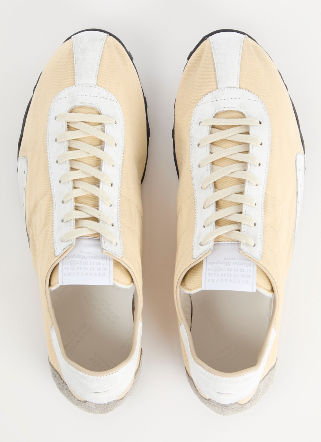 Maison Margiela Sprinters sneaker met kalfsleren details - detail 2 ivoor