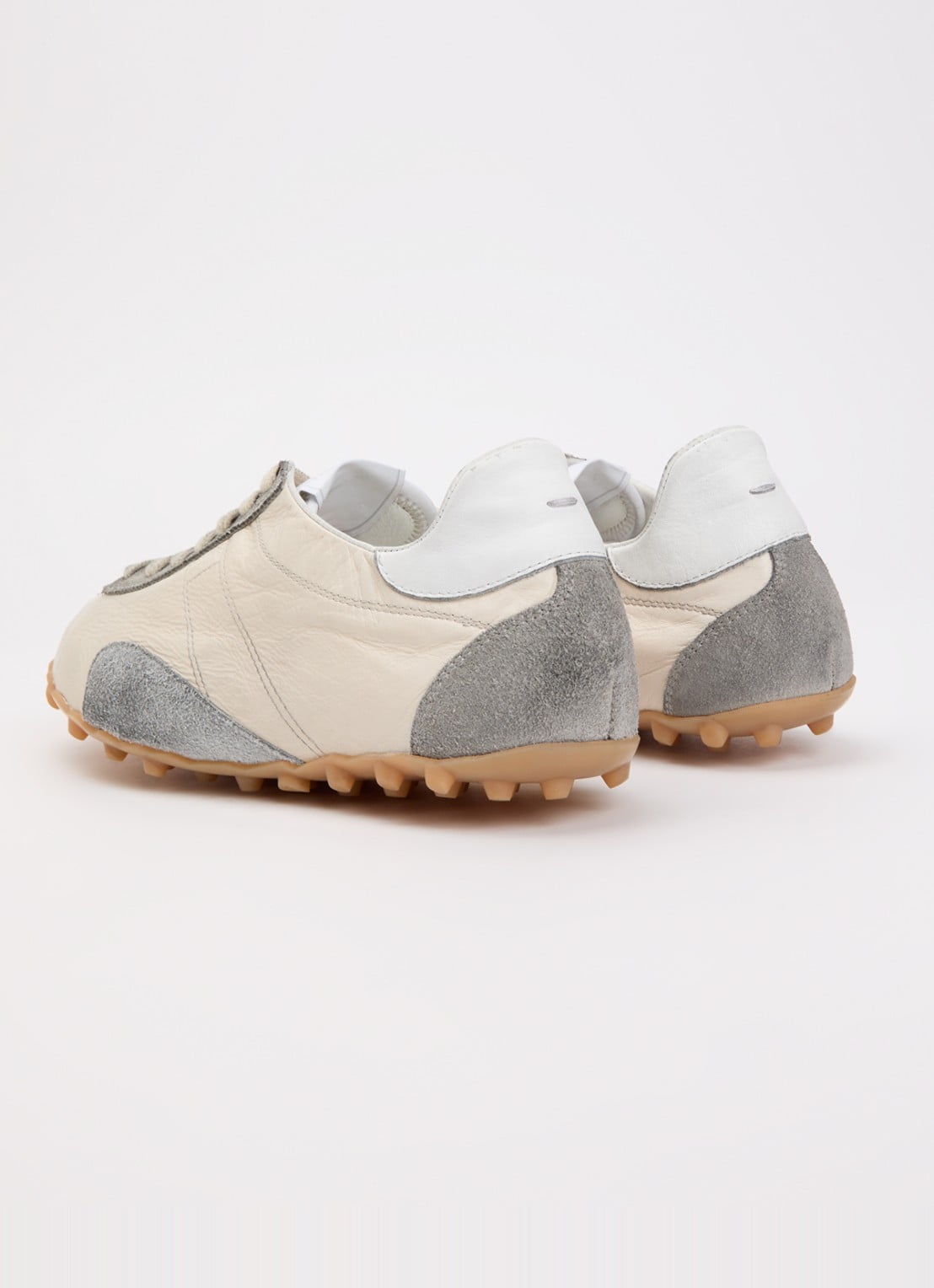 Maison Margiela Sprinters sneaker van kalfsleer met details van suède - achterkant 6 gebroken wit