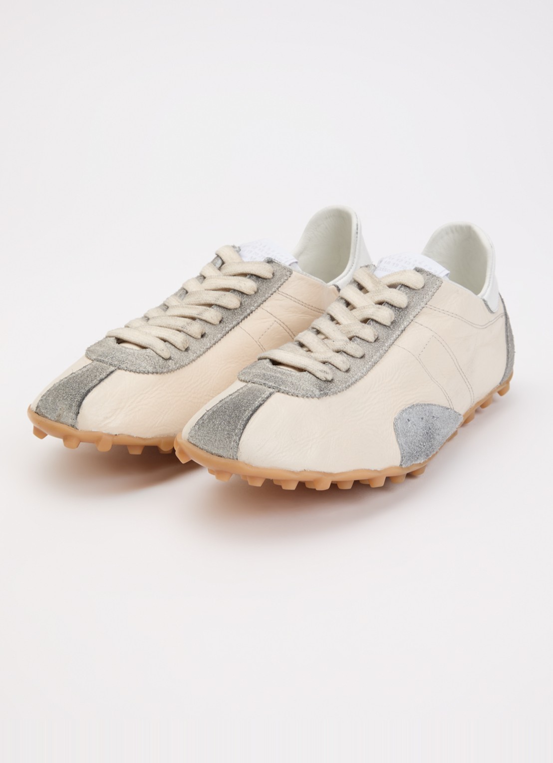 Maison Margiela Sprinters sneaker van kalfsleer met details van suède - detail 2 gebroken wit