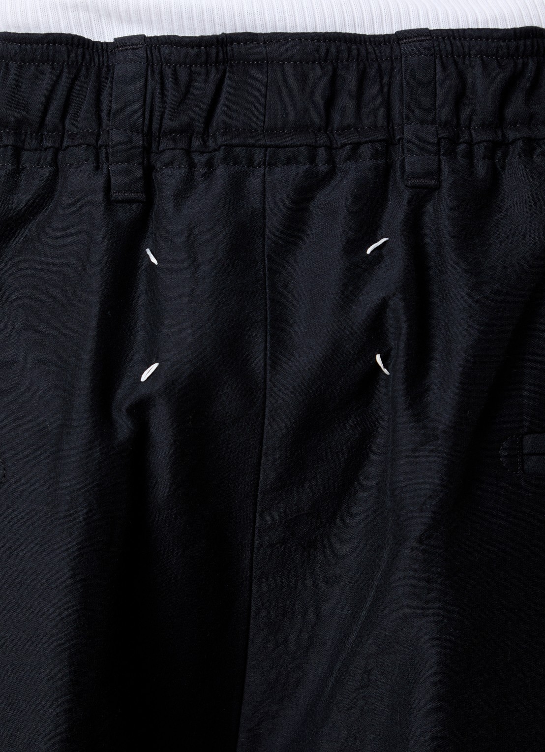 Maison Margiela straight fit broek in zijdeblend met steekzakken - detail 3 blauw