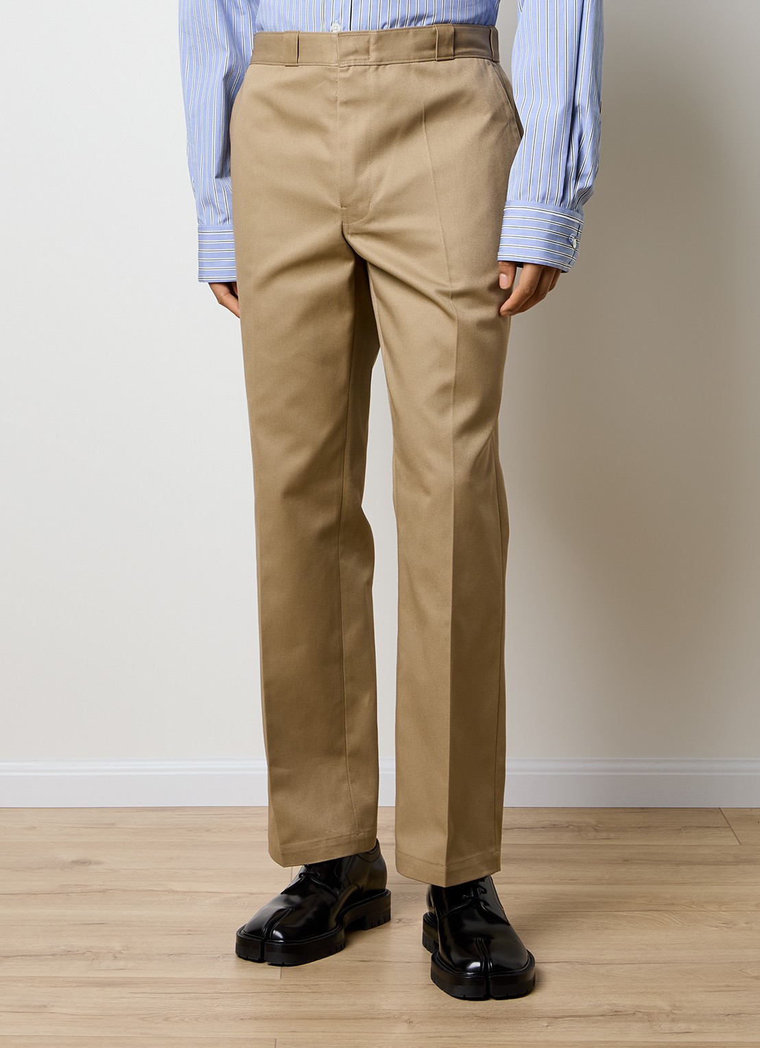 Maison Margiela Straight fit broek met steekzakken - detail khaki