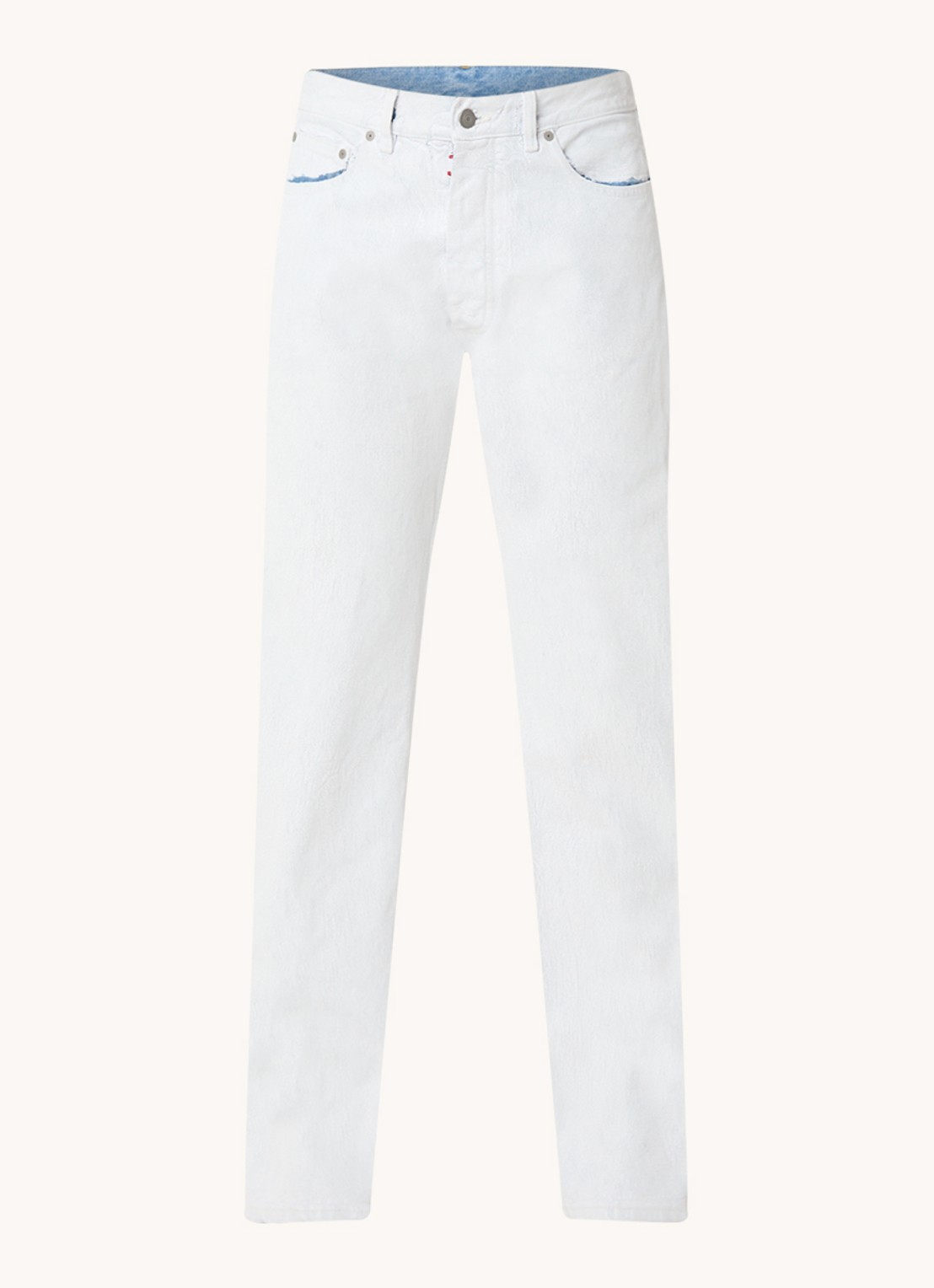 Maison Margiela Straight leg jeans met destroyed afwerking - voorkant 5 wit