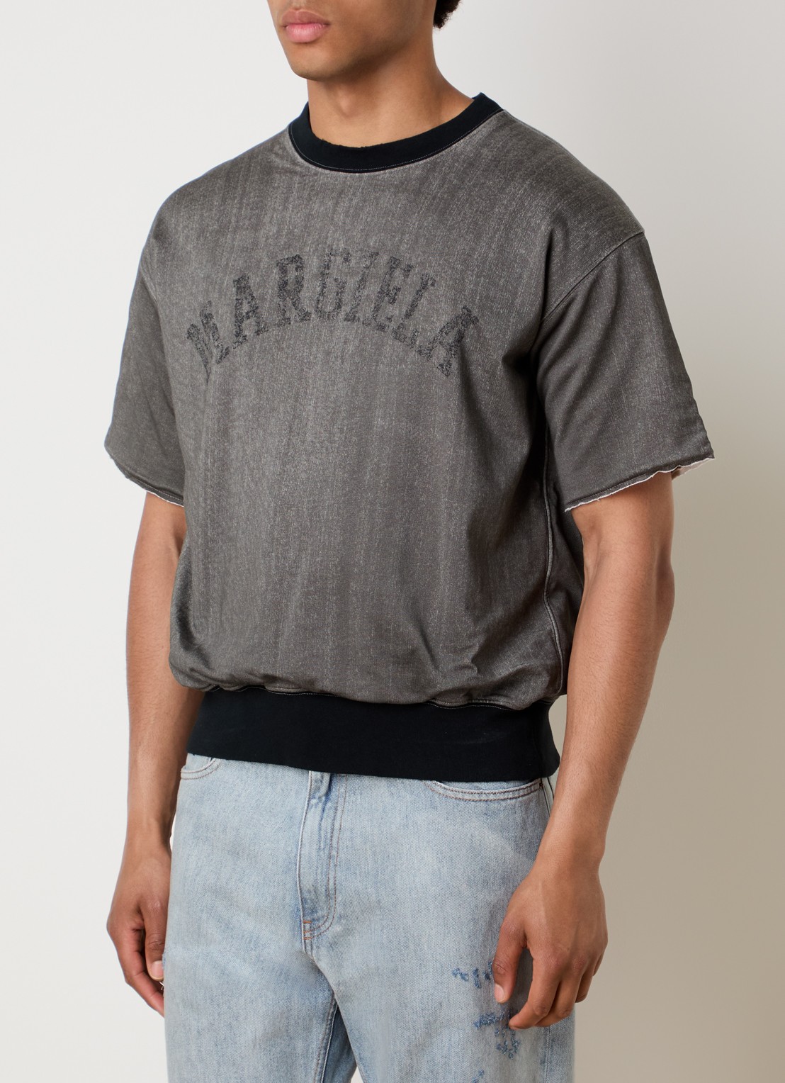 Maison Margiela Sweater met logo - detail 4 donkergrijs