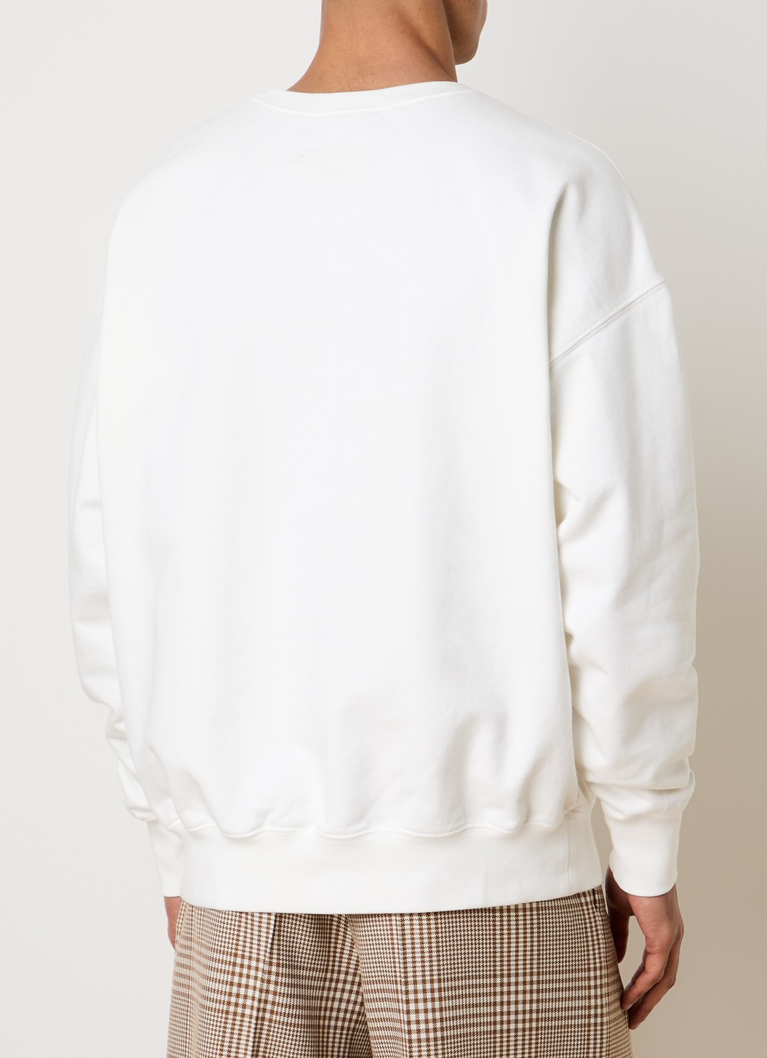 Maison Margiela Sweater met logoborduring - achterkant 5 gebroken wit