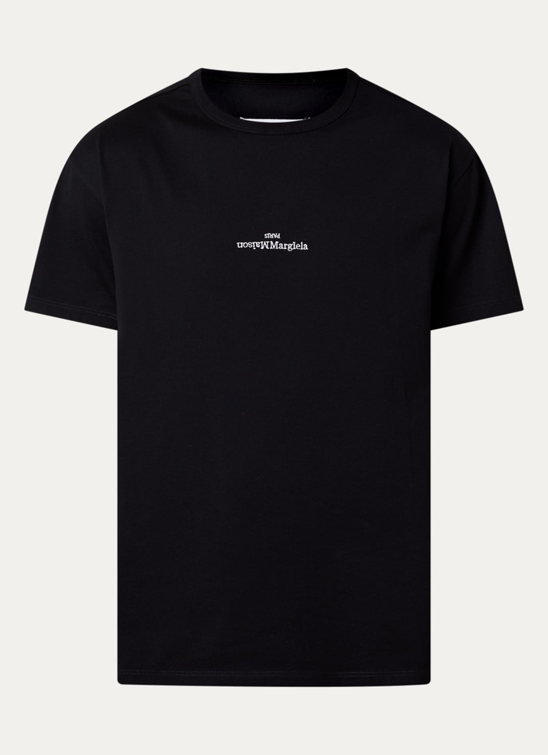 Maison Margiela T-shirt met logoborduring - voorkant zwart